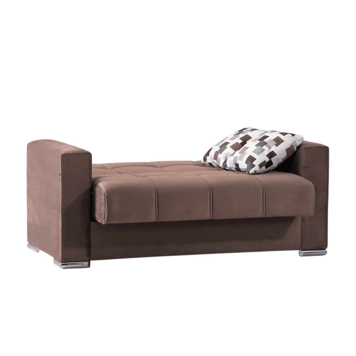Divano 2 posti contenitore "Alba" in tessuto con piedi cromati cm 158x85 92h - MondoViro