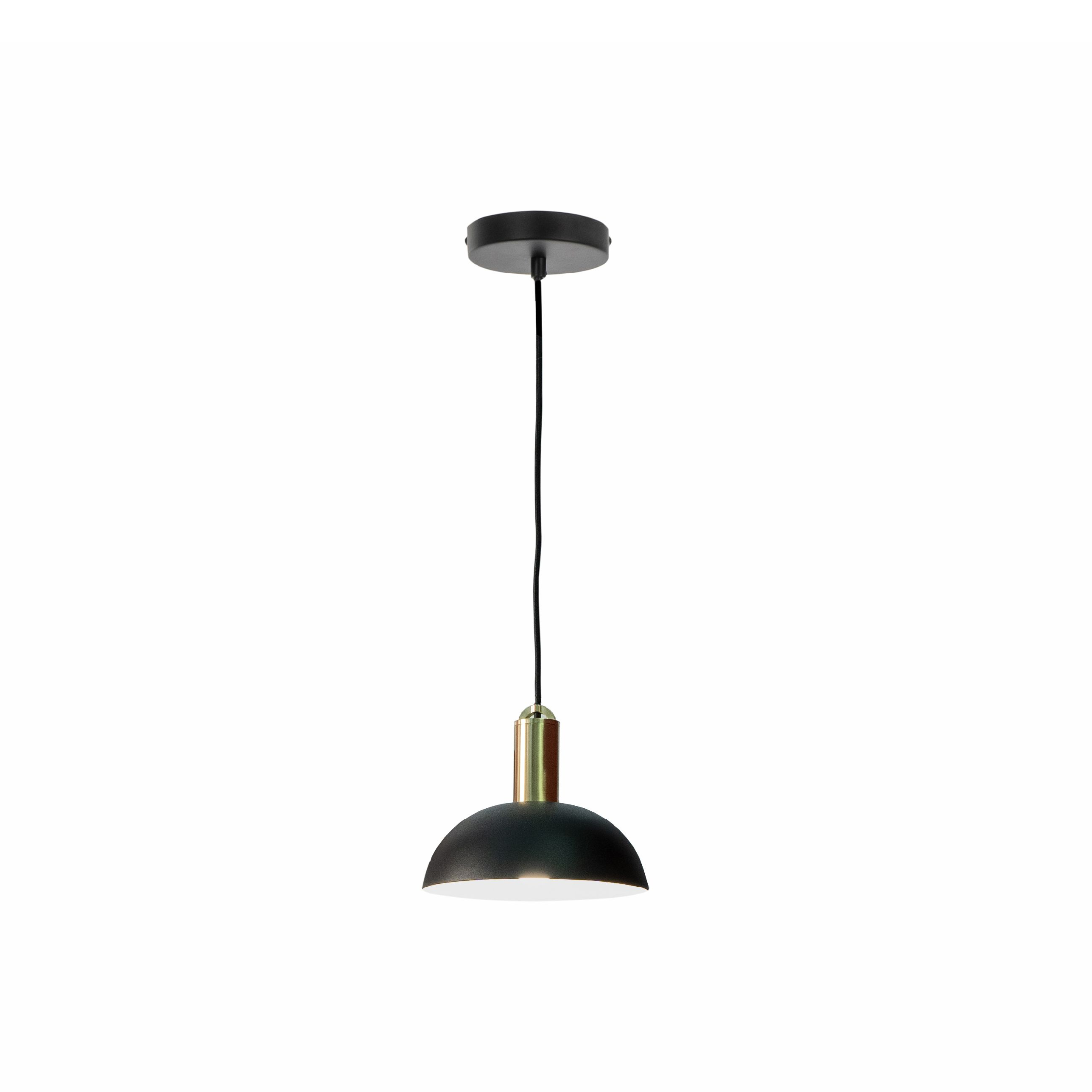 Lampada a sospensione tonda in ottone nero opaco "Tenis" cm 20x20 150h