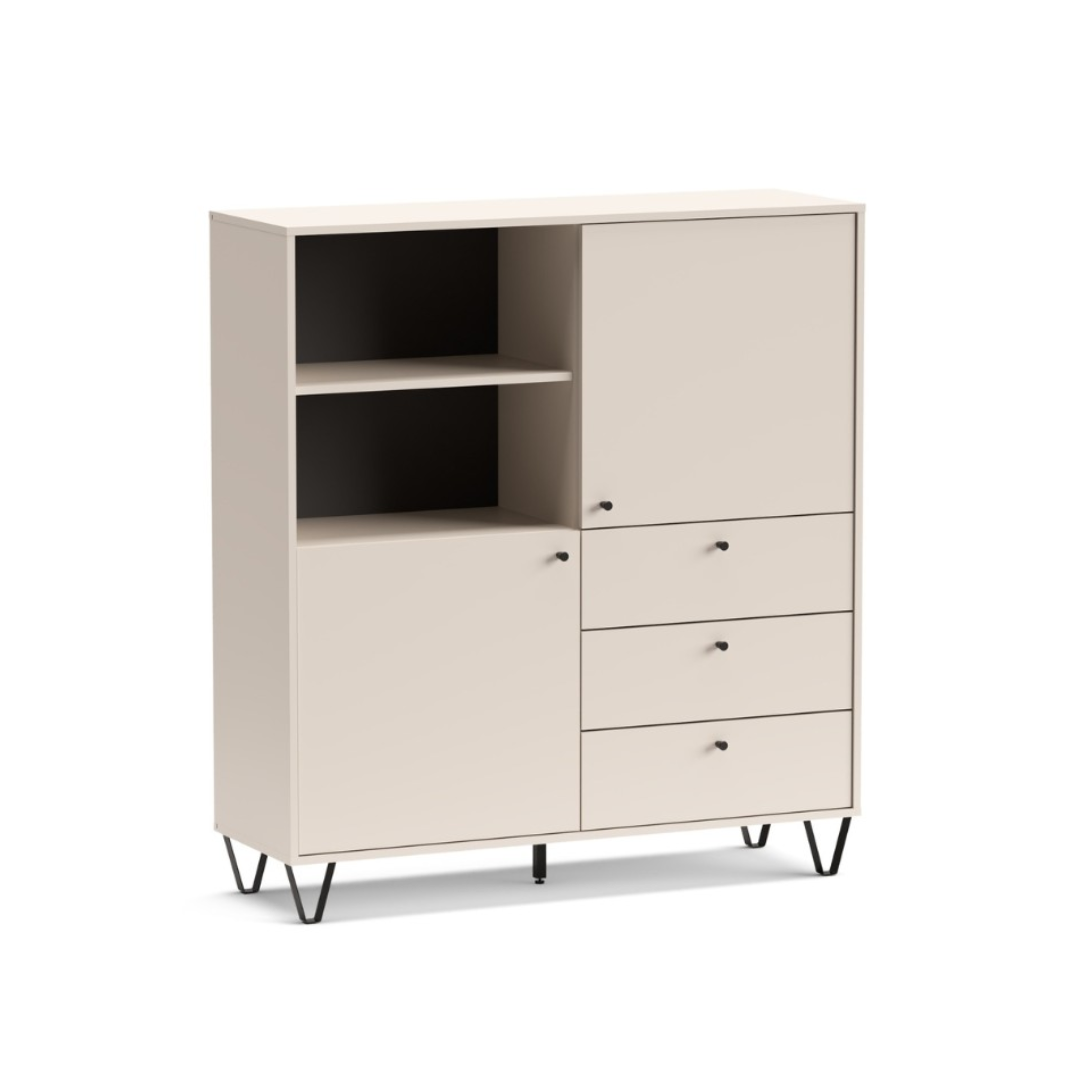 Mobile credenza "Aldo" in legno con piedini rialzati cm 123x40