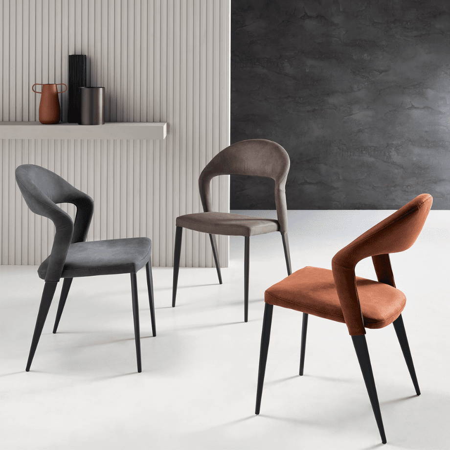 Set di sedie imbottite "Locanda" in similpelle cm 56x51 82h - MondoViro