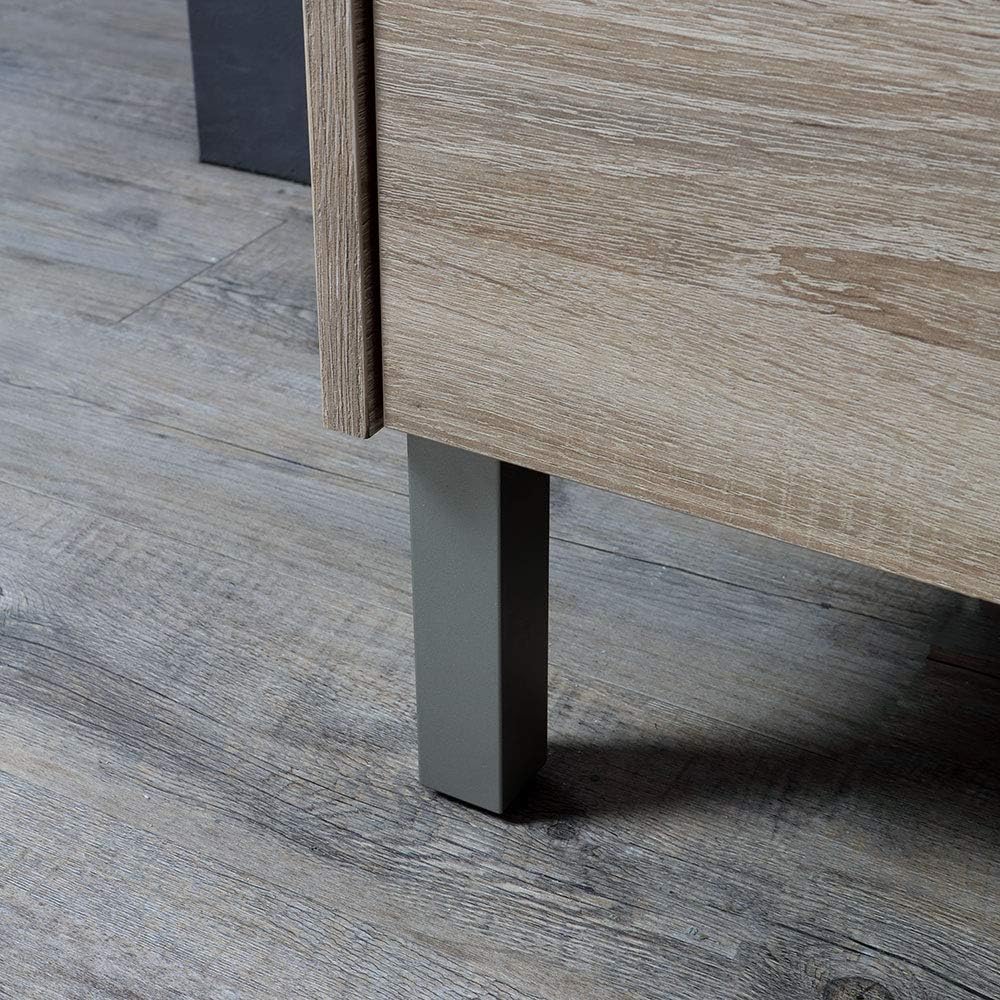 Mobile sotto lavabo "Lisbona" da bagno in truciolare con specchio led cm 80x46 75h