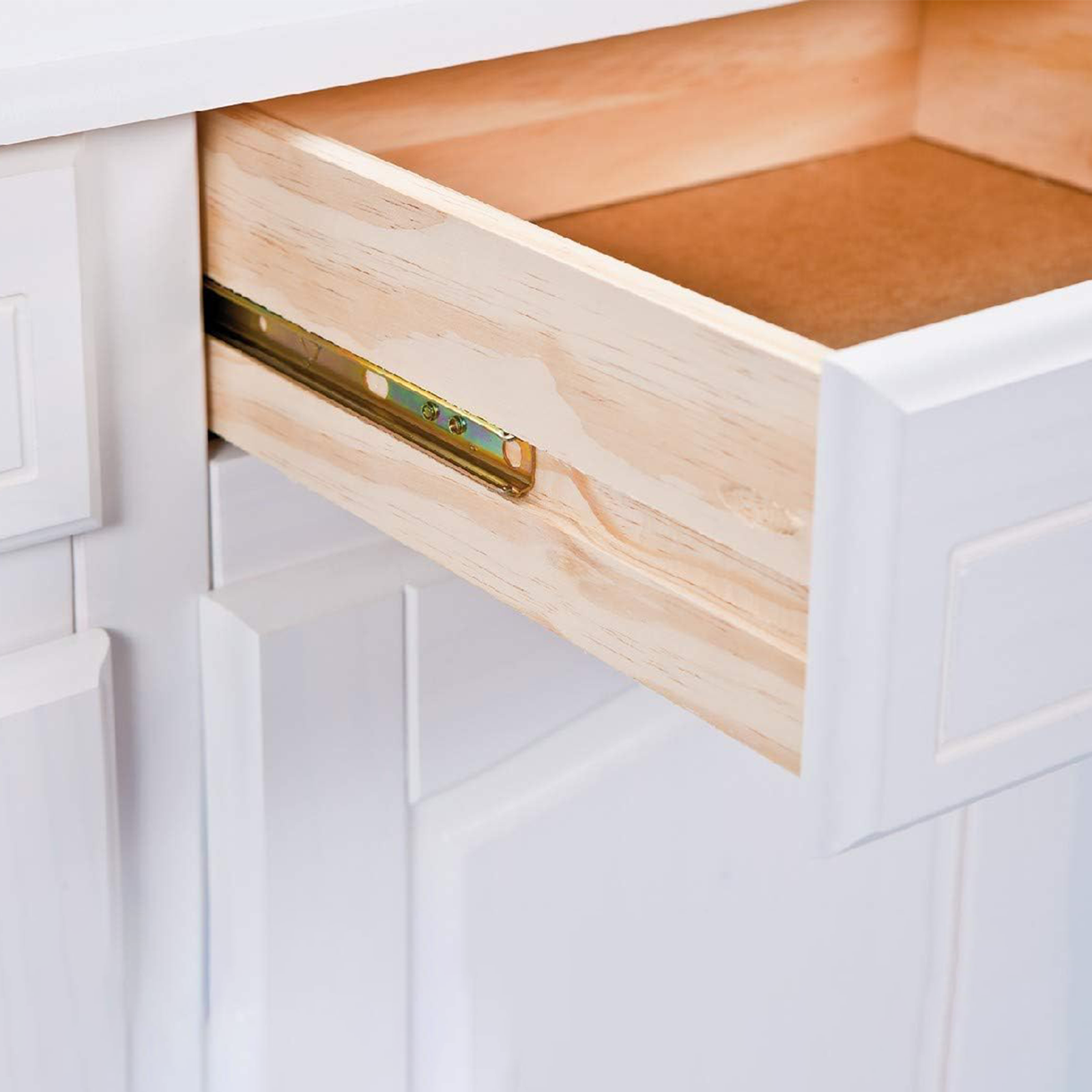 Credenza in legno massello bianco venato "Valencia" con vano a giorno h 198 cm