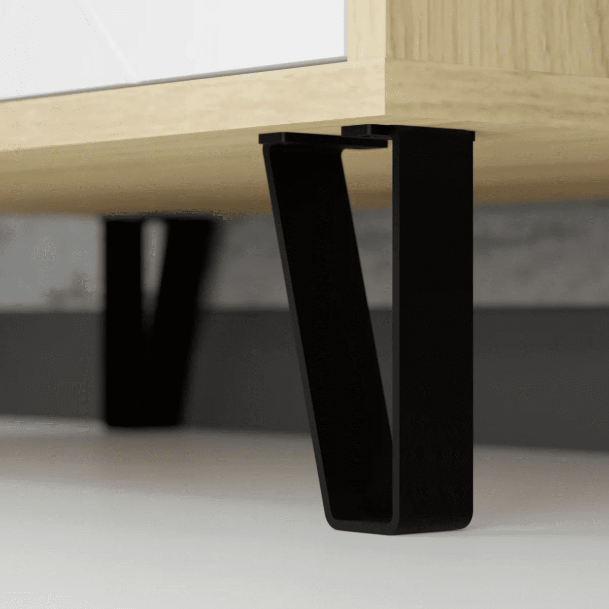 Set mobili da soggiorno "Living Bollo" in legno rovere artisan e bianco - MondoViro