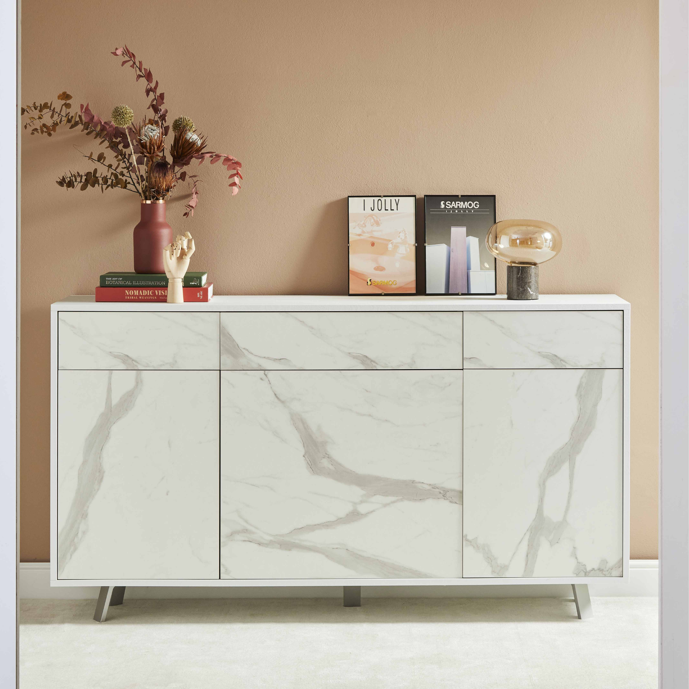 Mobile in legno 3 ante 3 cassetti "Angy" cass push cm 164x41 92h