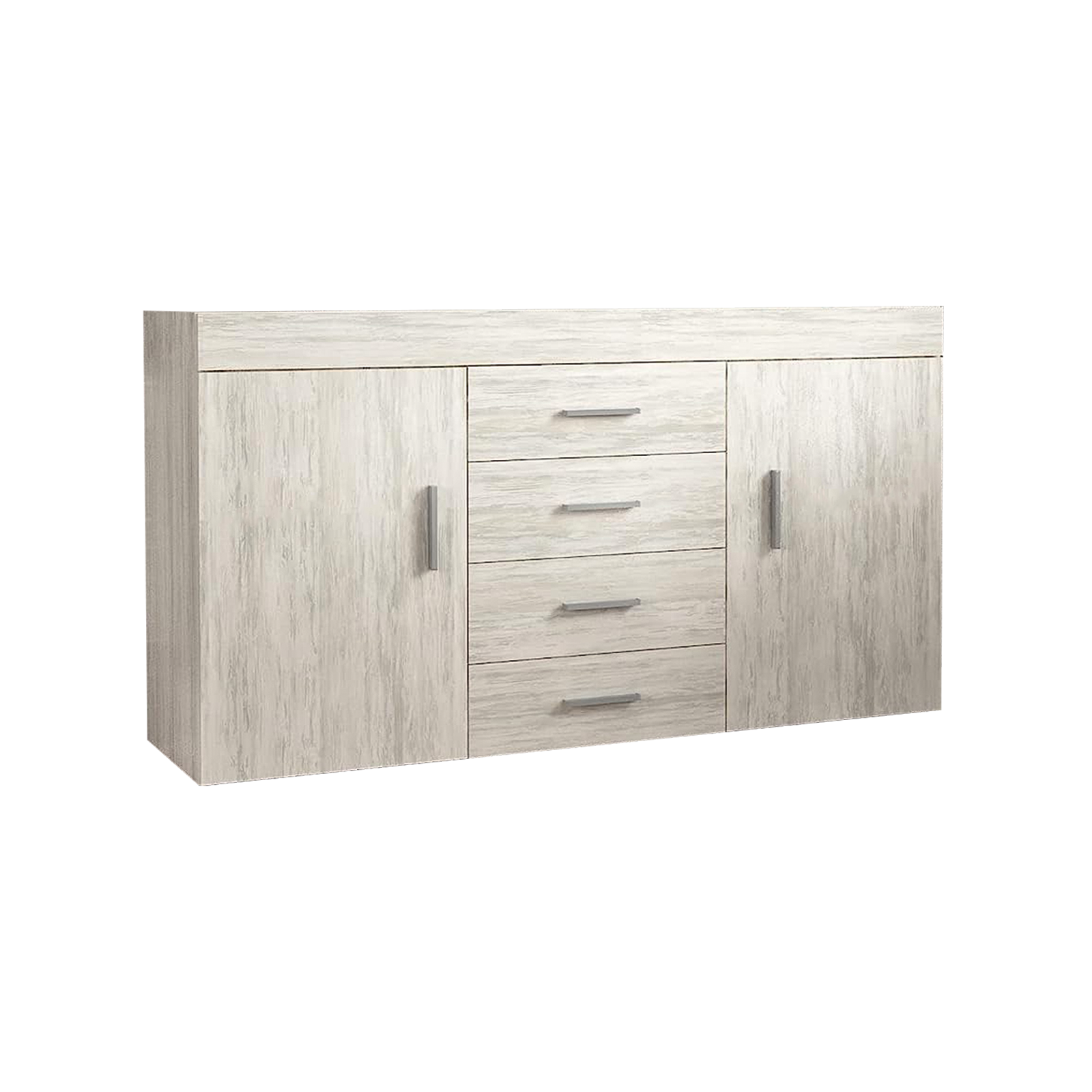 Madia da ingresso in legno bianco "CH4298" a 2 ante con 4 cassetti cm 153x40 85h