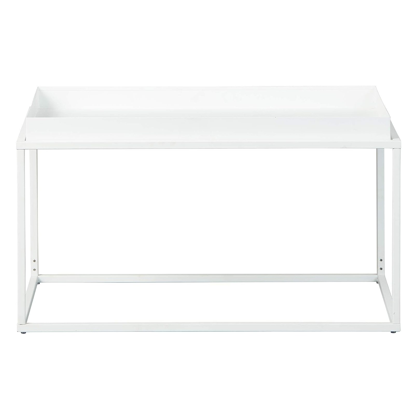 Tavolino basso da caffè "Ada" per soggiorno in metallo bianco