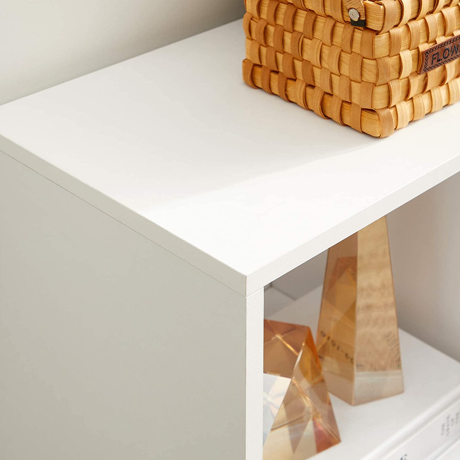 Libreria a giorno "Box" con 6 vani bianca e rovere in legno melaminico cm 108x28 110h