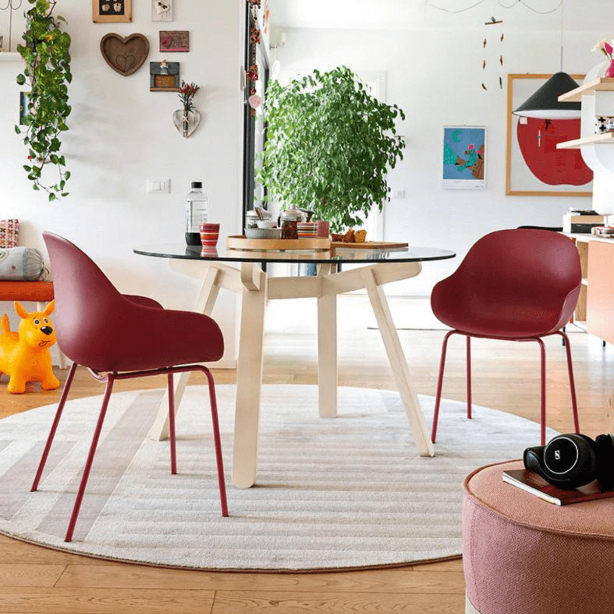 Set di sedie moderne da soggiorno "Academy" in polipropilene riciclato cm 53x50 83h - MondoViro