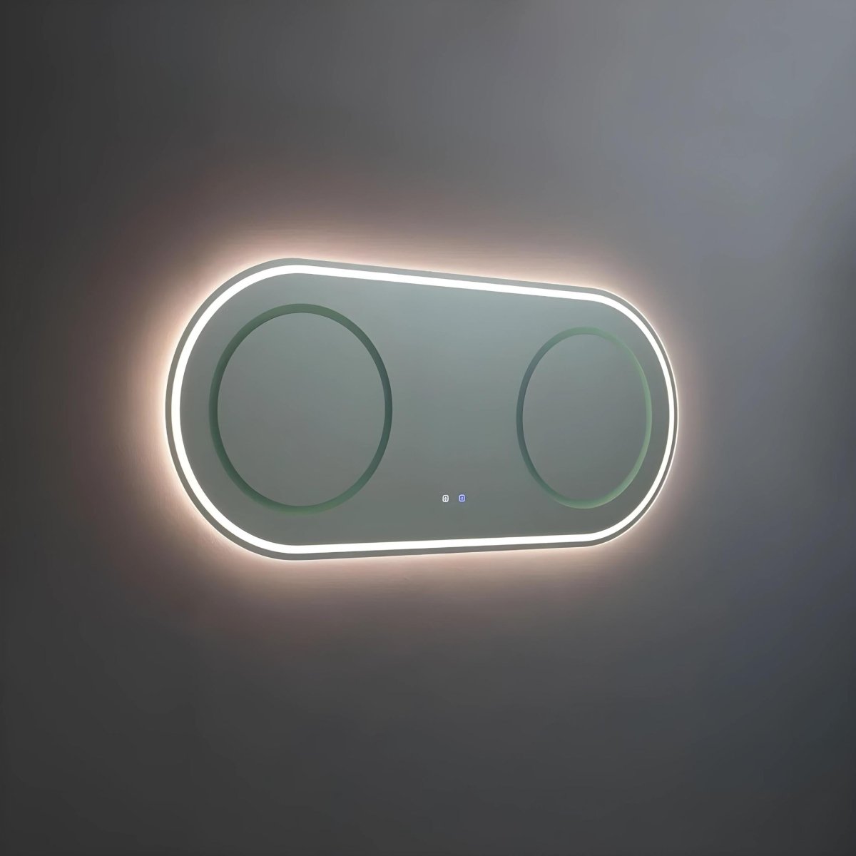 Specchio a led da bagno "Luce" a doppia postazione in alluminio cm 180x80h - MondoViro