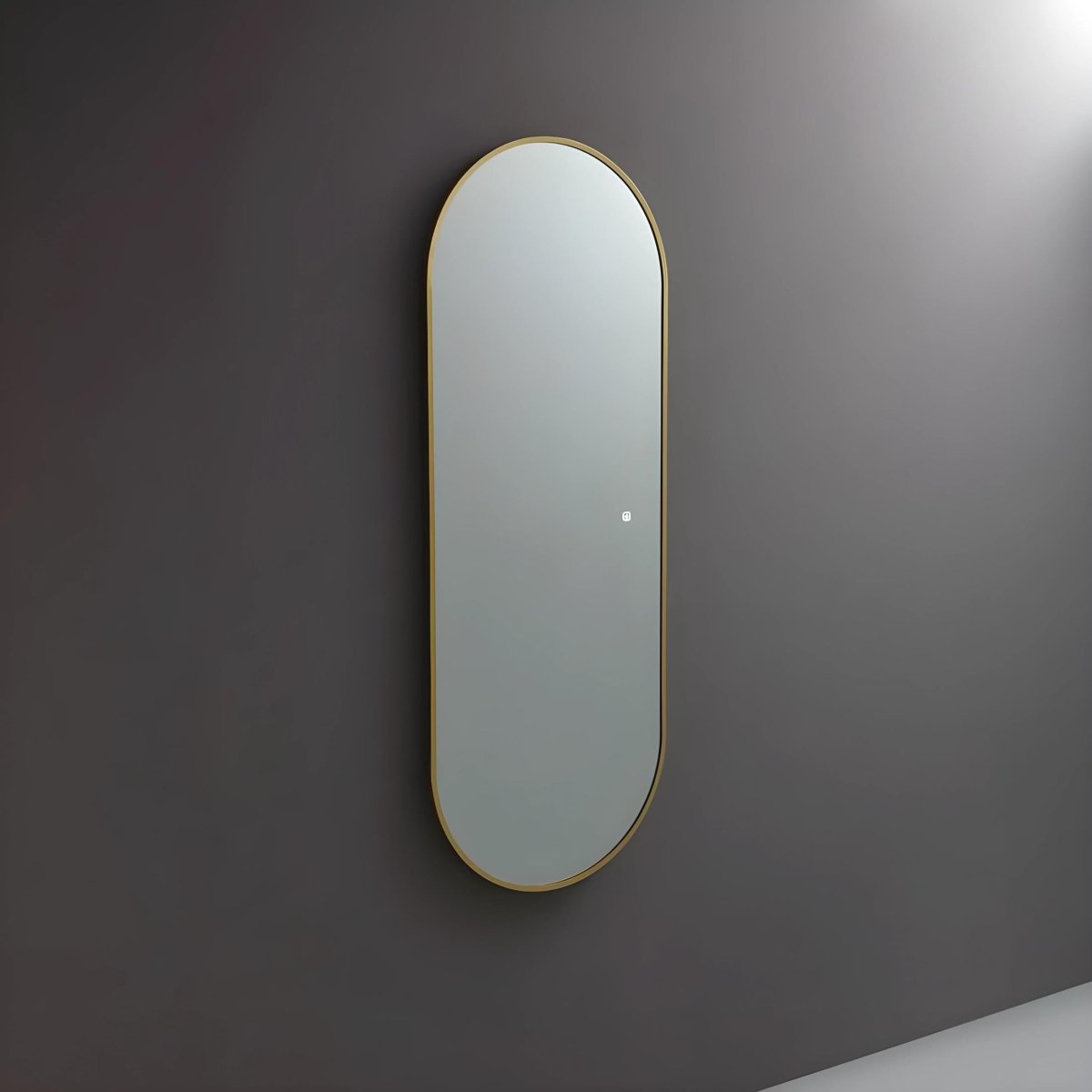 Specchio retroilluminato a led "Armonic" cornice effetto ottone cm 60x160h - MondoViro