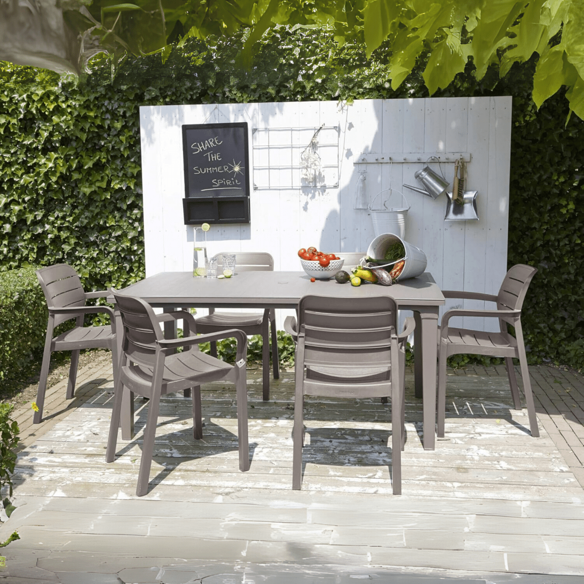 Set di sedie "Domingo" da giardino color cappuccino antiurto cm 58x53 83h - MondoViro