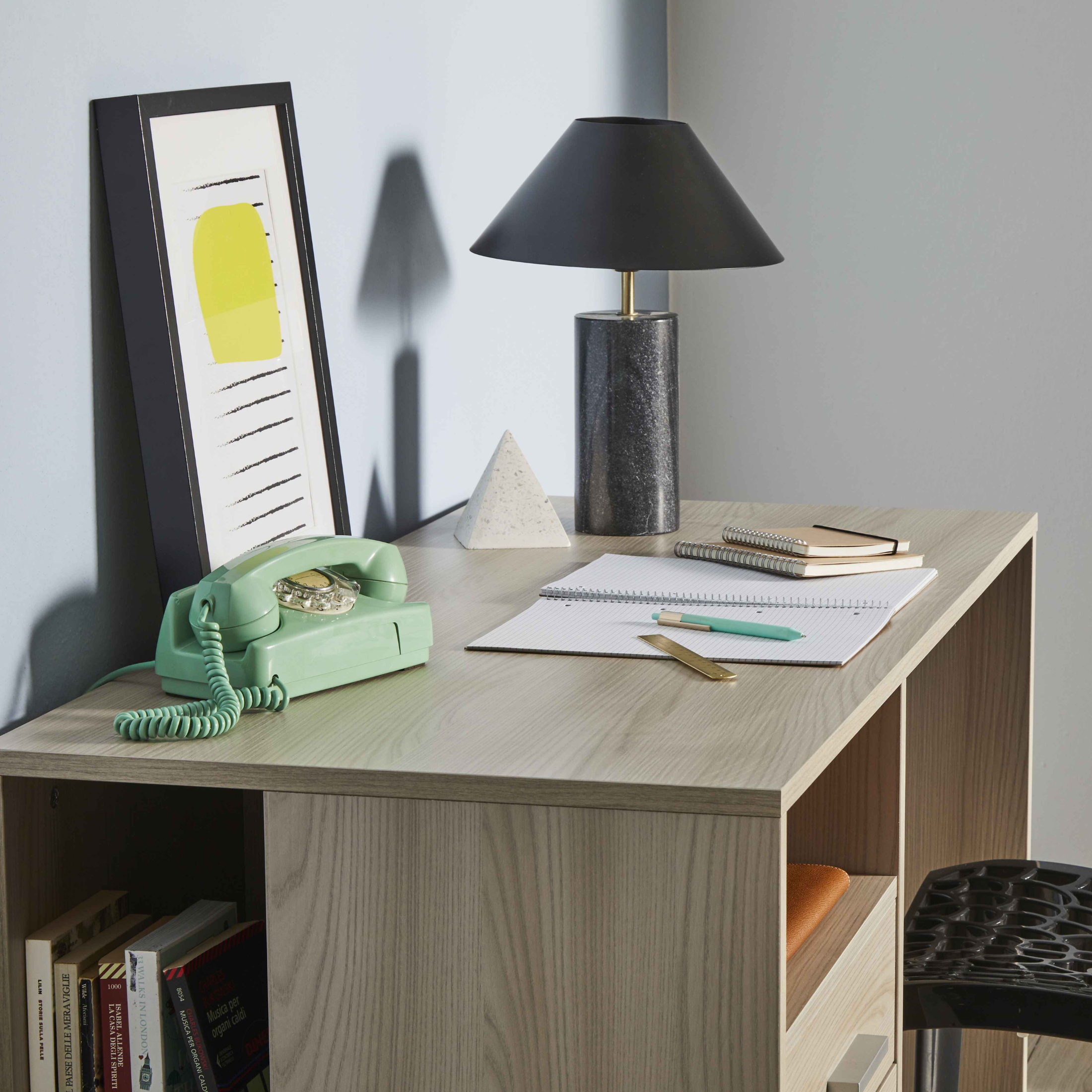 Scrivania salvaspazio 4 cassetti in legno "Tokyo" cm 120x55 76h