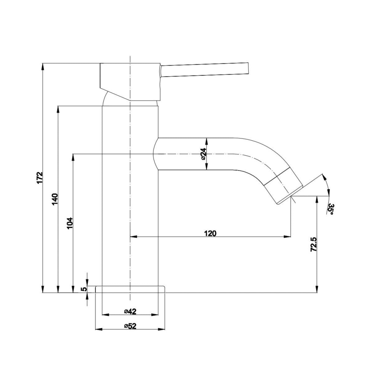 Rubinetto per lavabo "Tandel" in ottone nero con finitura opaca - MondoViro