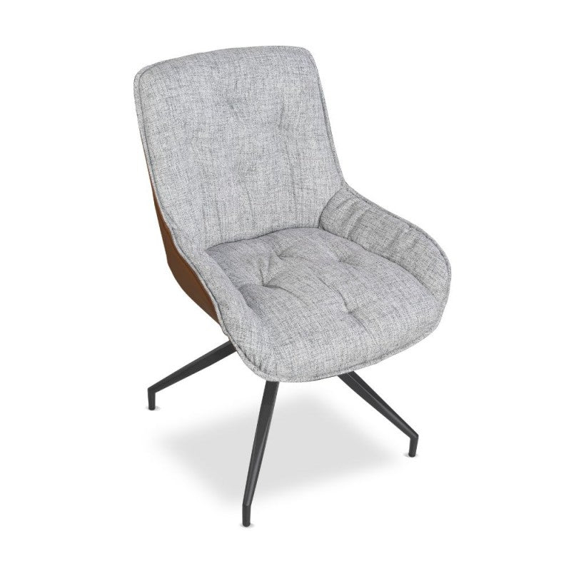 Set di sedie da pranzo "Agora" imbottite in ecopelle con gambe in metallo nere cm 58,5x66,5 87h