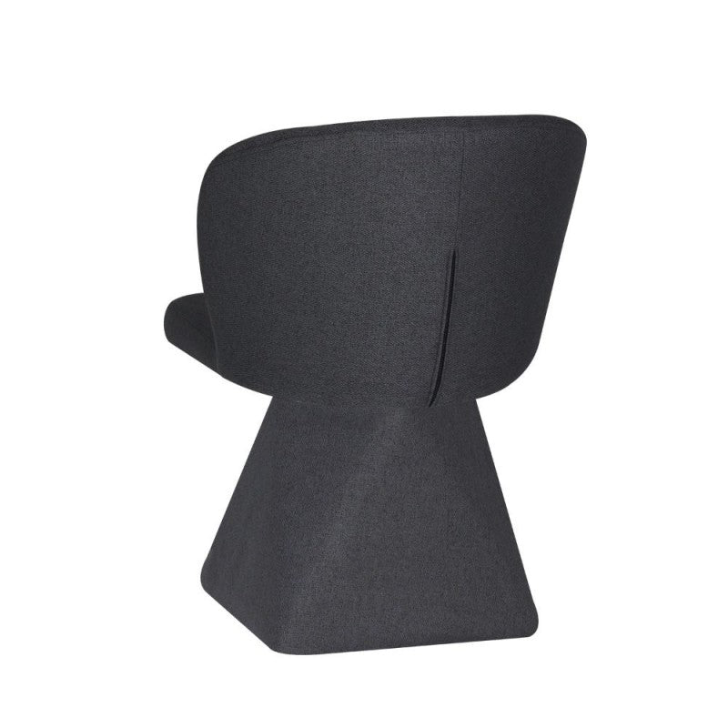 Set di sedie da pranzo girevoli "Piyan" imbottite in tessuto grigio scuro cm 55x58 80h