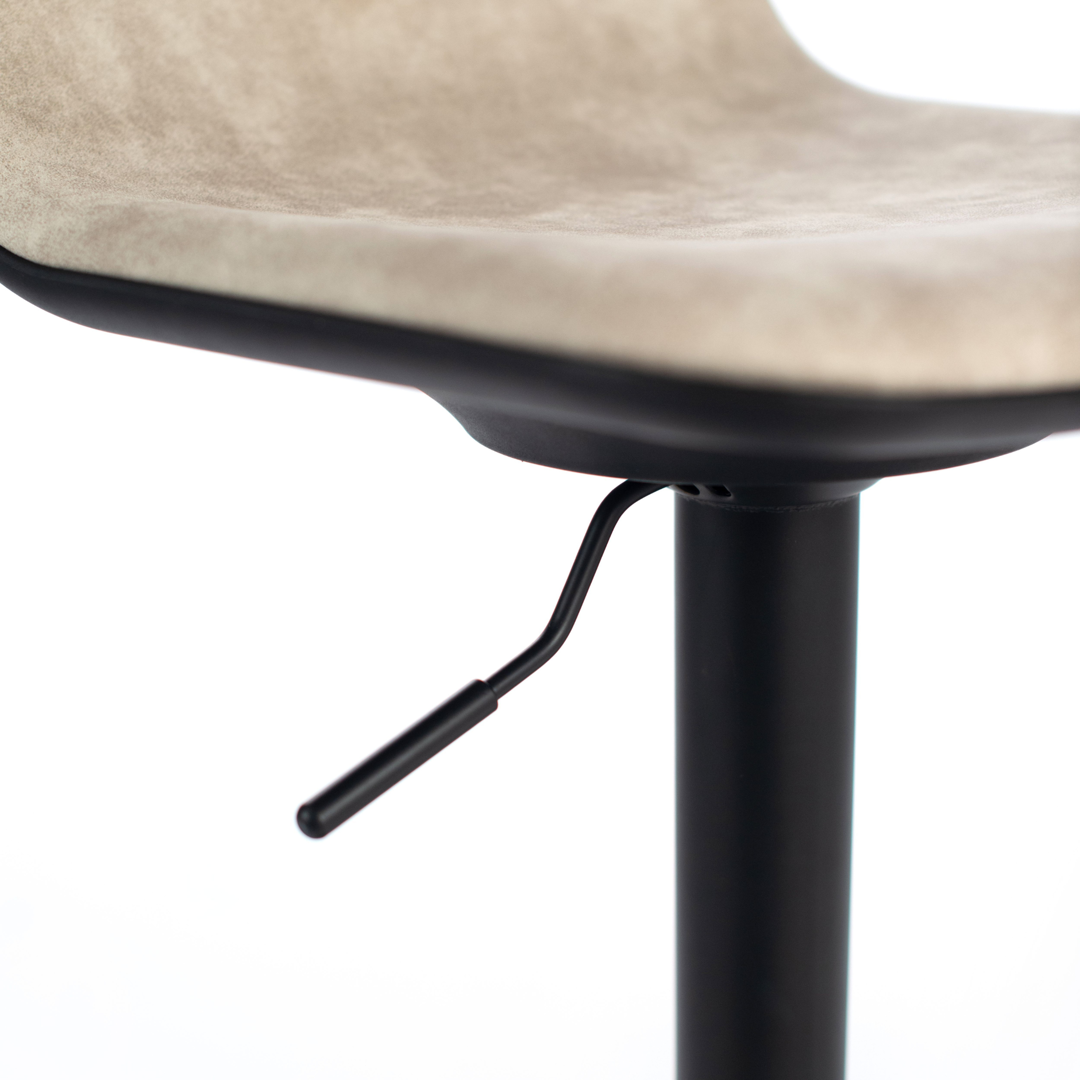 Set di sgabelli alti "Woody" in tessuto con elevazione a gas e poggiapiedi cm 45x39 86h