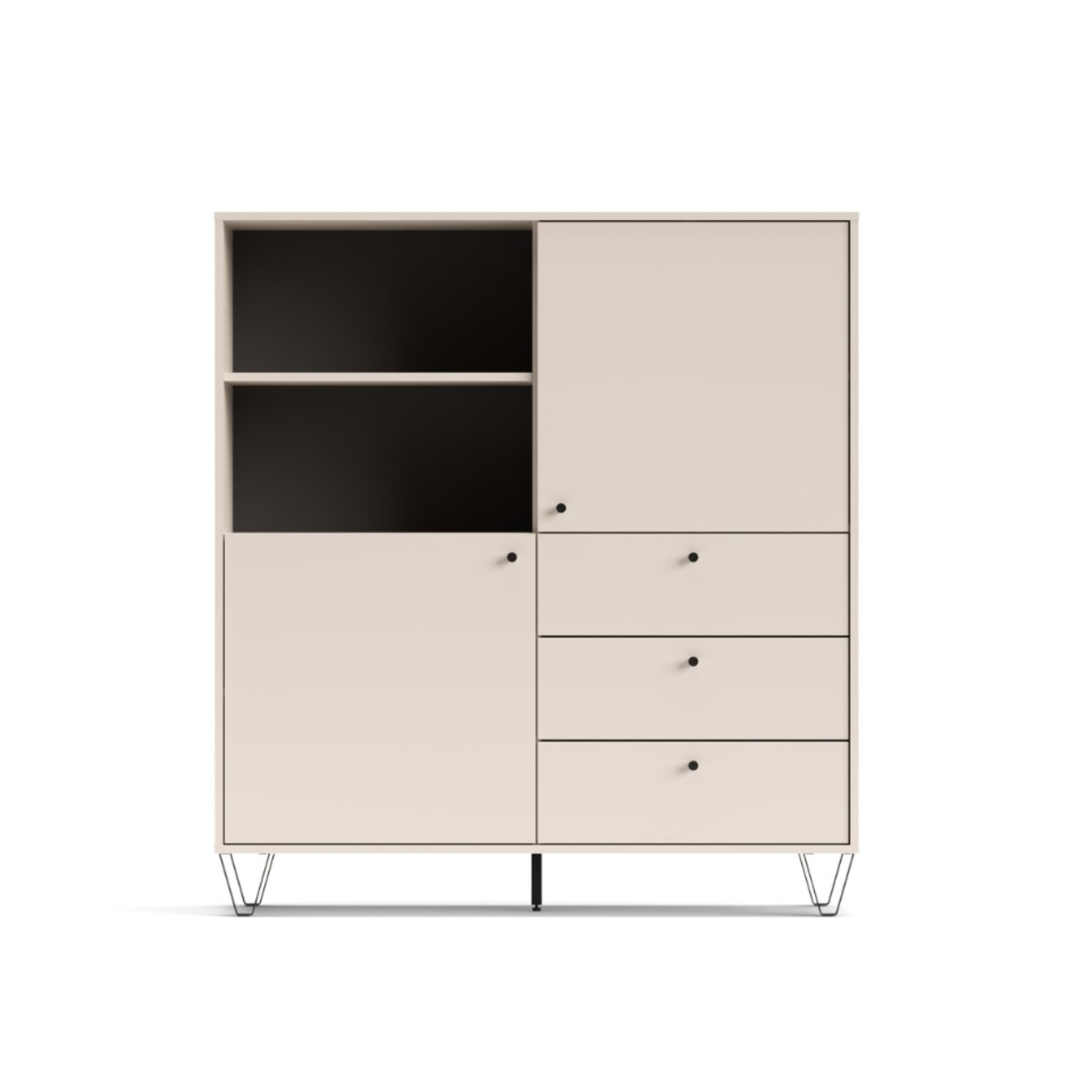 Mobile credenza "Aldo" in legno con piedini rialzati cm 123x40