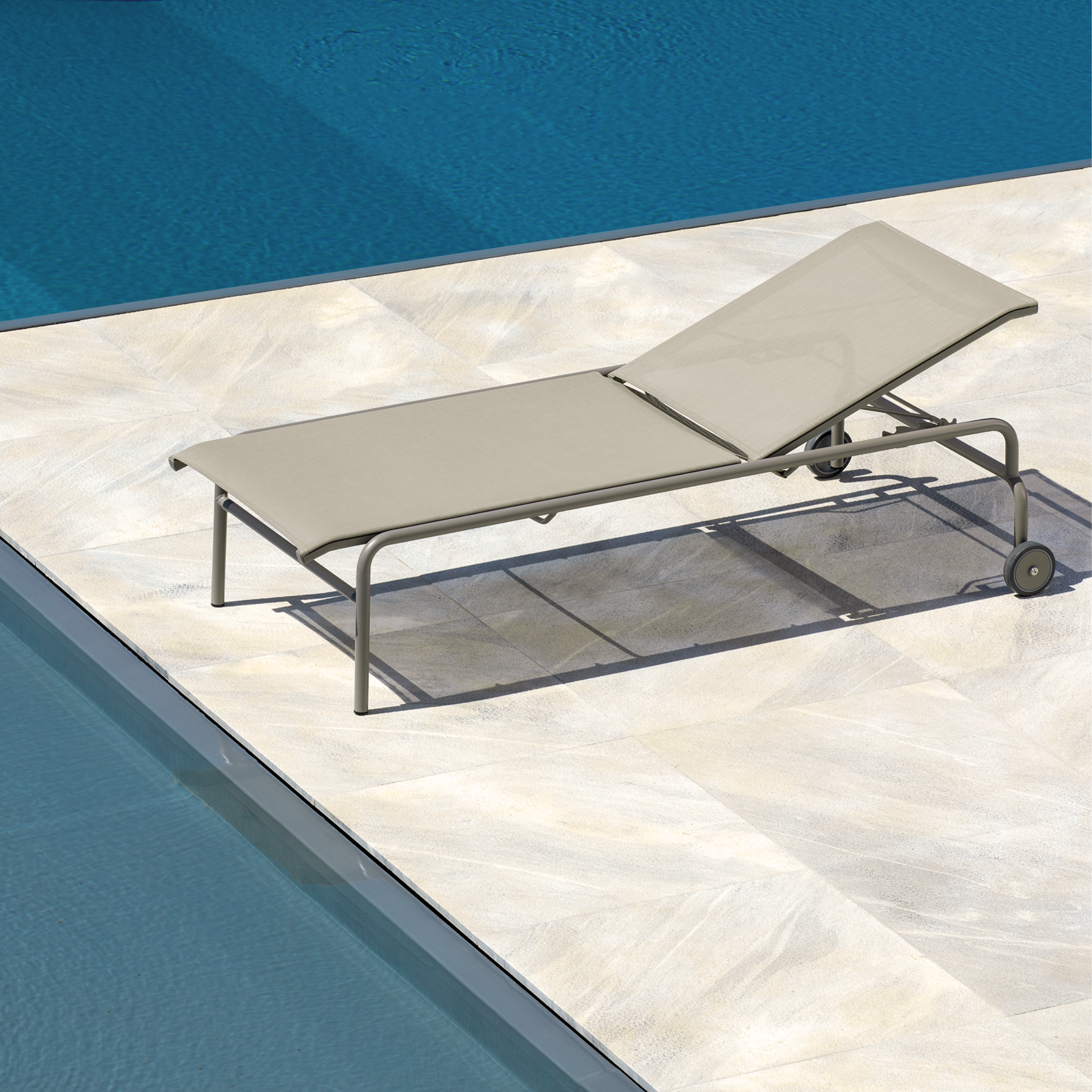 Lettino prendisole in tessuto e alluminio "Miami" da giardino cm 200x80 40h