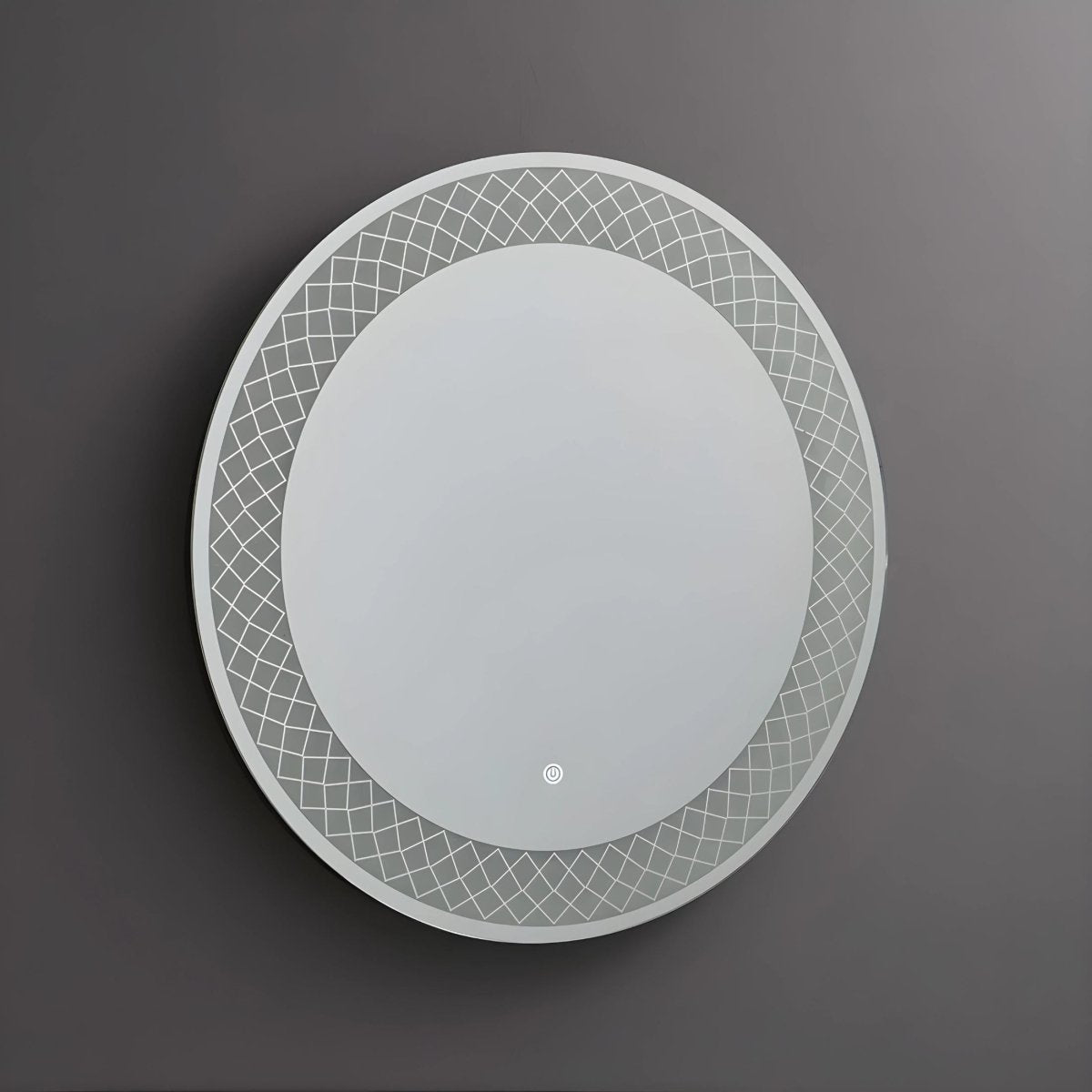 Specchio rotondo con cornice illuminata a led "Aura" in alluminio cm 70x70 - MondoViro