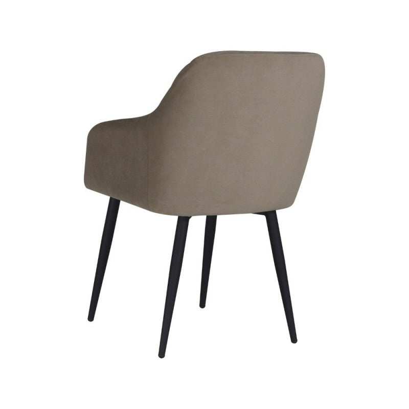 Set di sedie da pranzo "Rarra" imbottite in tessuto con gambe in metallo nere cm 59x60 85h