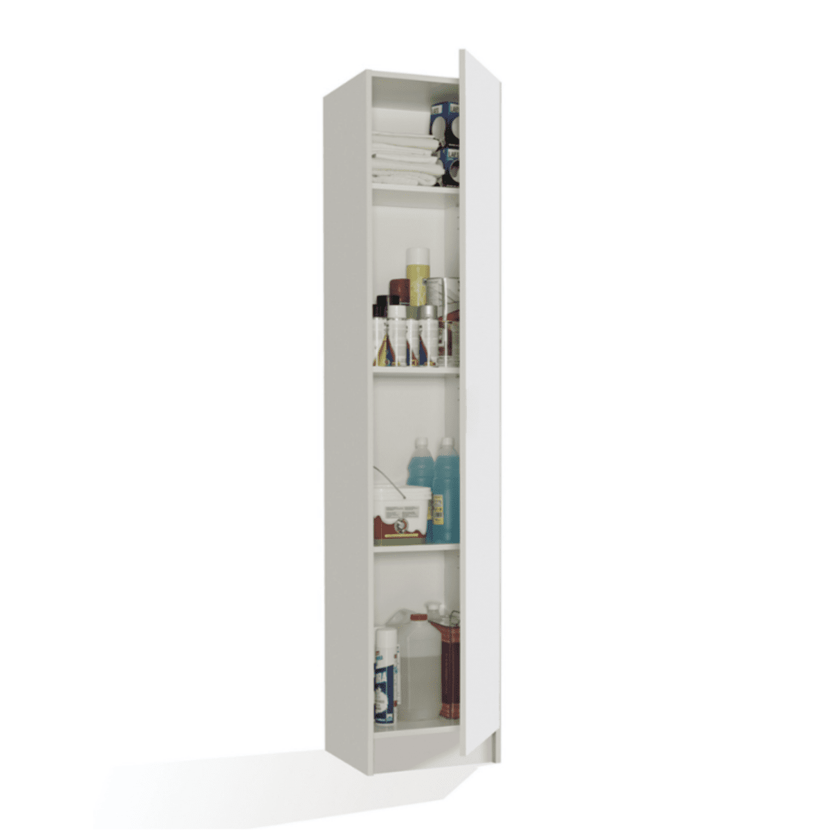 Mobile colonna multiuso a 1 anta "Ricla" in legno bianco laccato cm 31x34 183h - MondoViro
