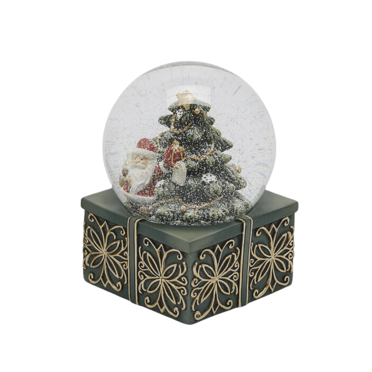 Carillon con sfera d'acqua con Babbo Natale e Renna, decorazione natalizia cm 9x14,5h - MondoViro