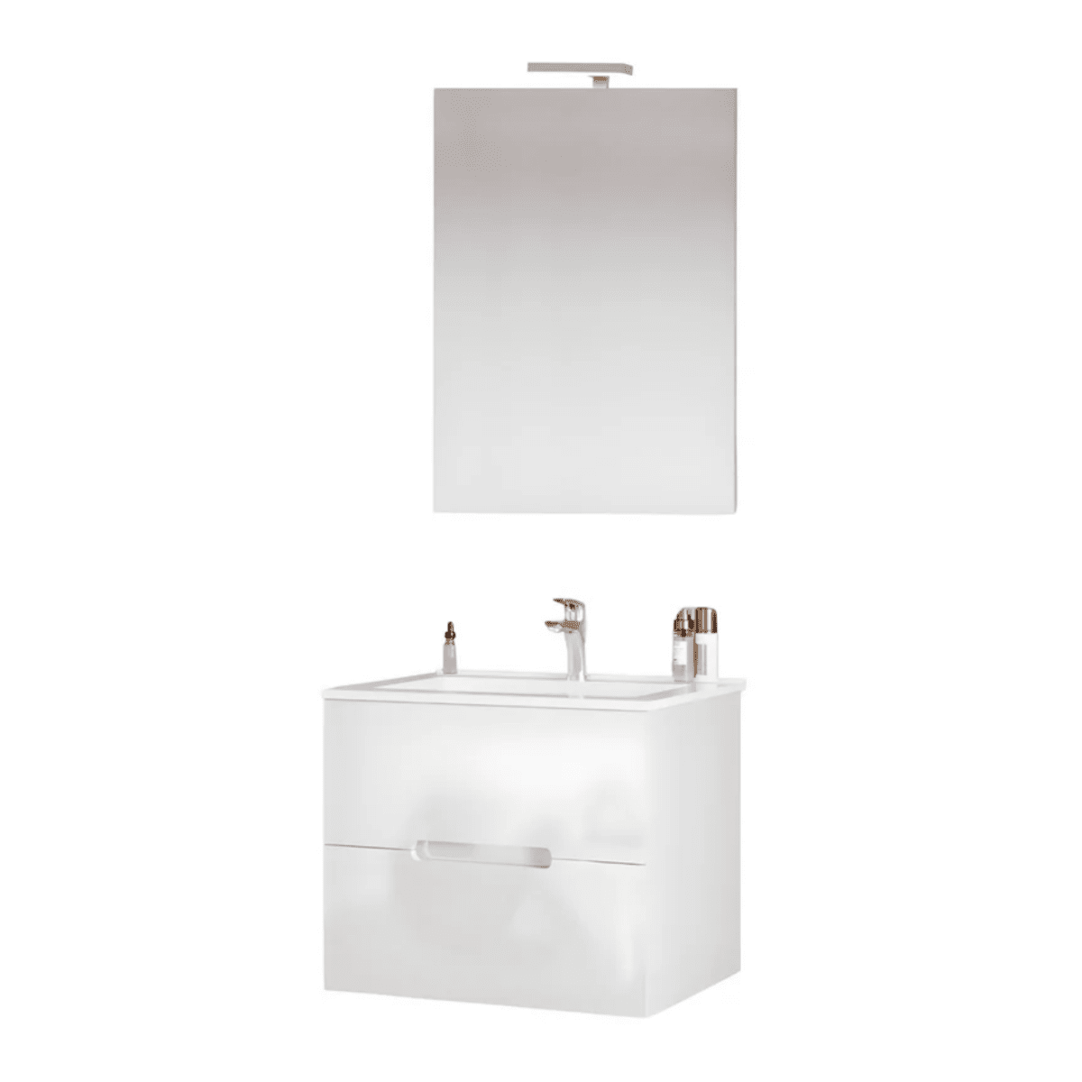 Mobile da bagno "Rhovan" con base, lavabo e specchio LED - MondoViro