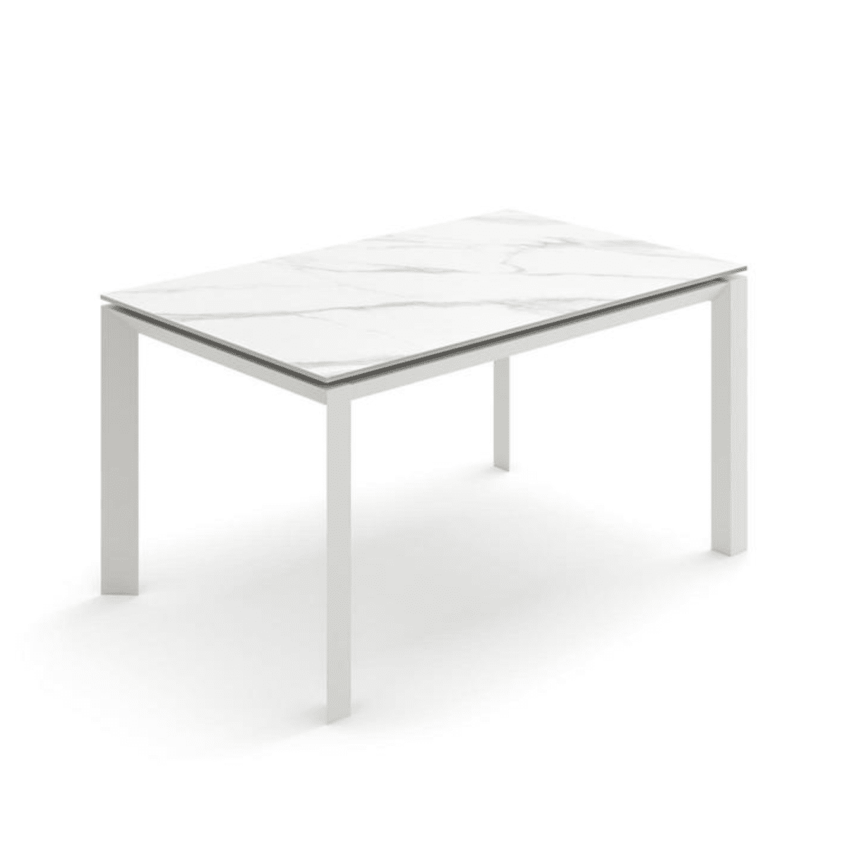 Tavolo allungabile moderno "Filo 24" piano in ceramica gambe in alluminio cm 140/220x90 75h - MondoViro