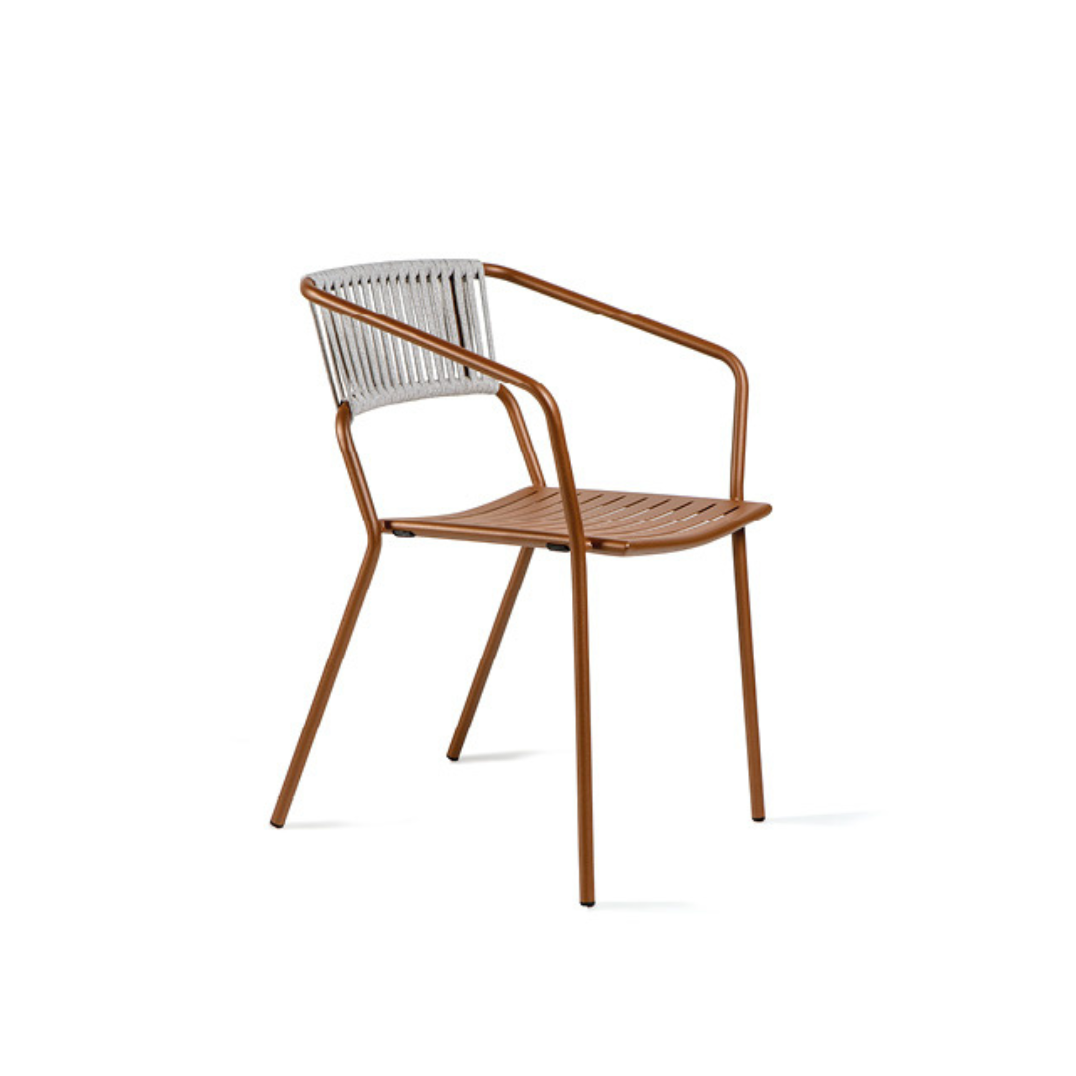 Set di sedie in metallo "Slot" con schienale in corda "Slot" impilabili cm 54x55 79h