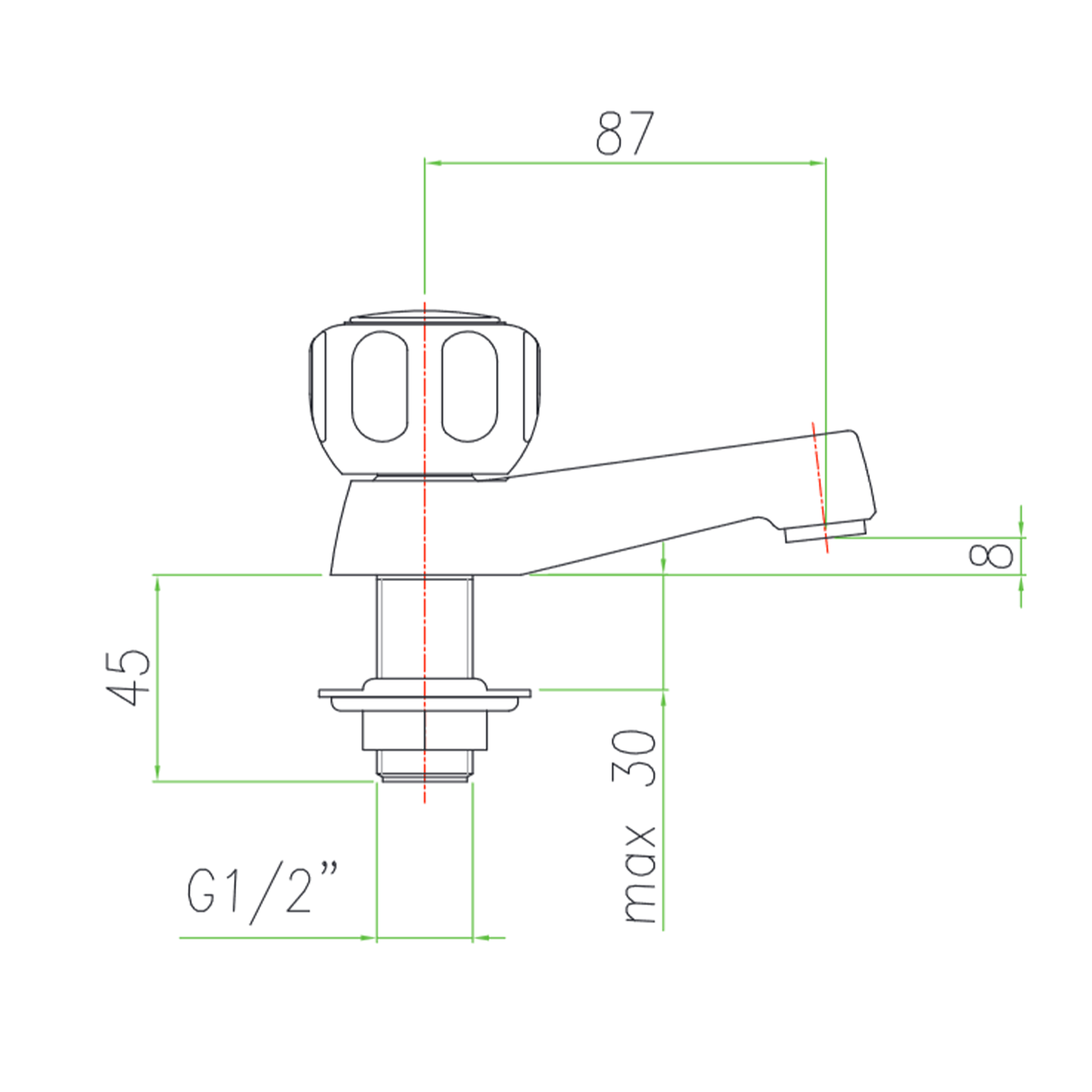 Miscelatore rubinetto con collo a cigno "Astro" in ottone cromato attacco 1/2
