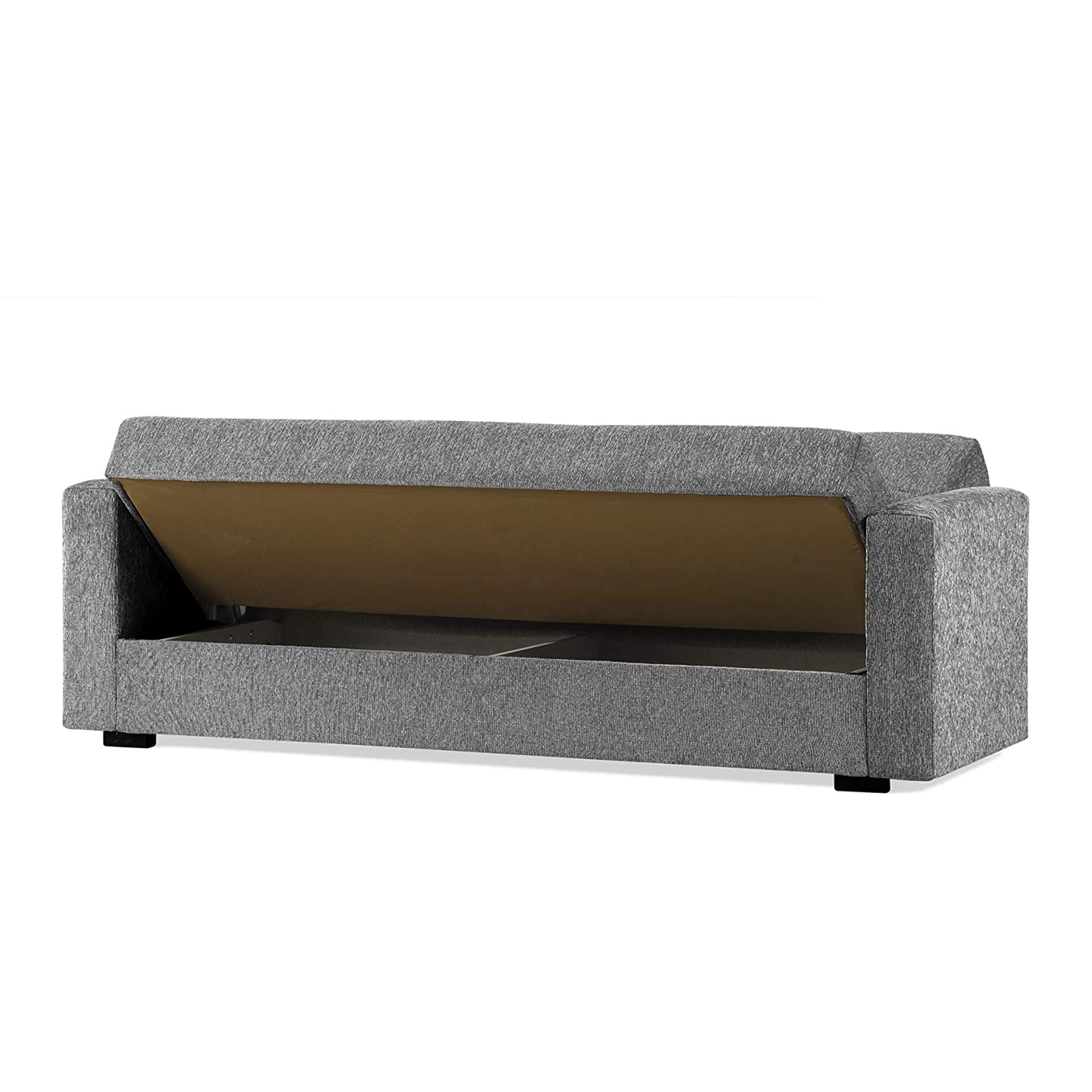 Divano letto matrimoniale moderno con contenitore "Noa" in tessuto cm 210x80 90h