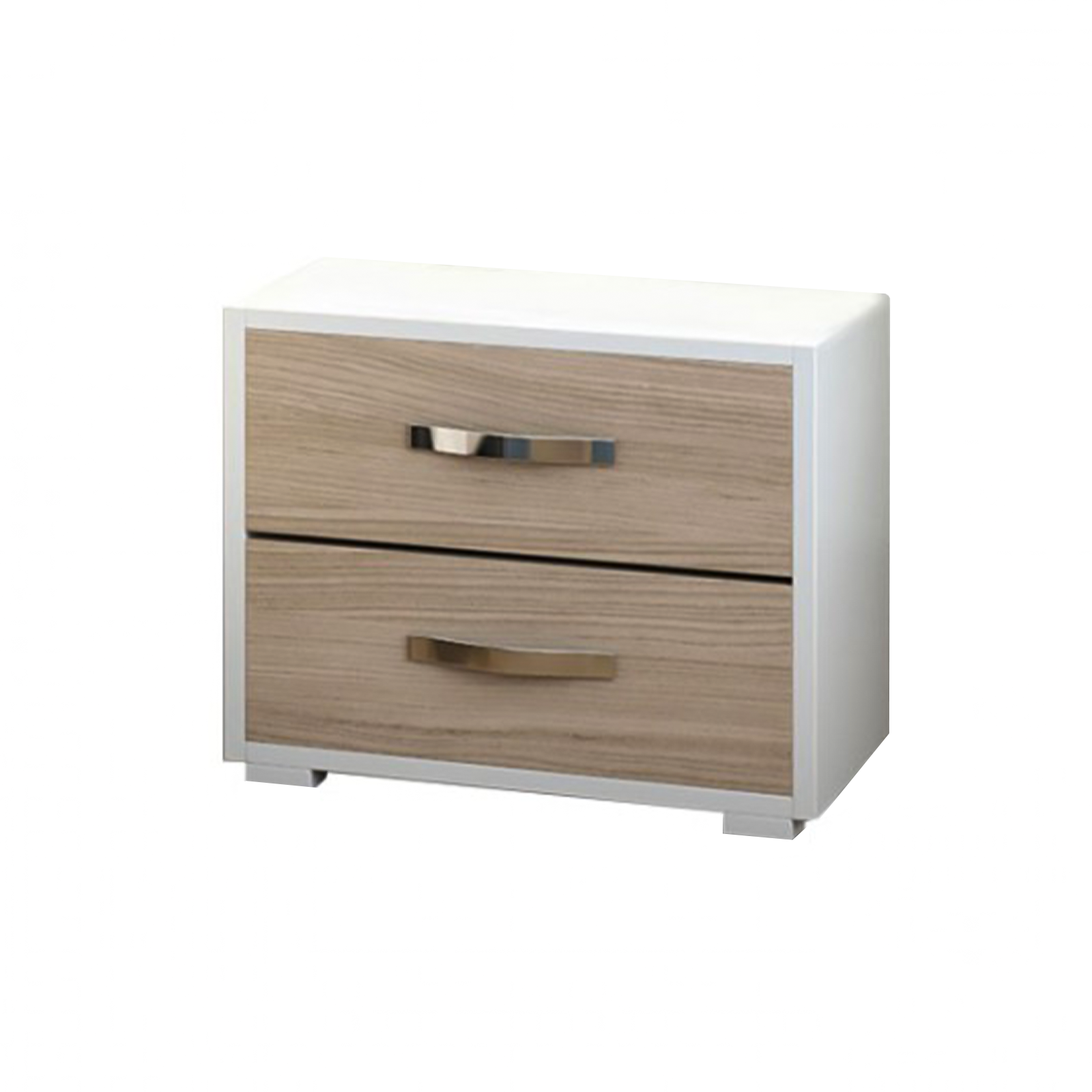 Comodino moderno in legno olmo mobile da letto 2 cassetti cm 52x36 43h