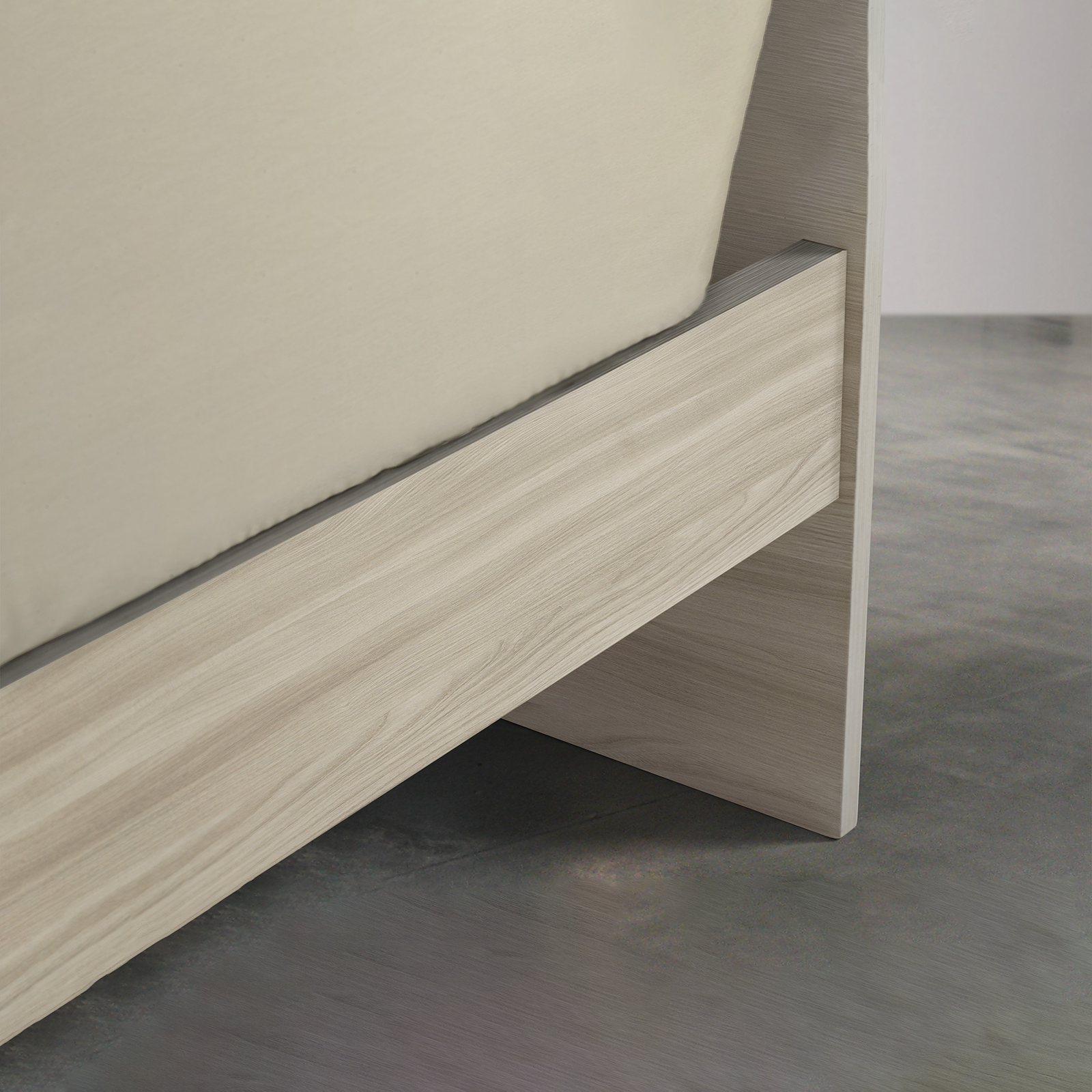 Letto singolo ad 1 piazza in legno olmo "Modern" cm 200x85 98h