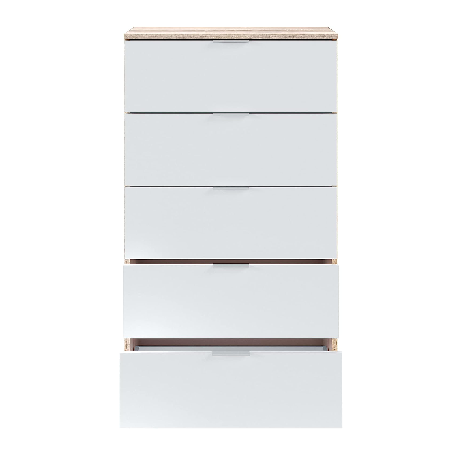 Cassettiera per camera da letto "LC" in legno rovere a 5 cassetti cm 60x40 110h