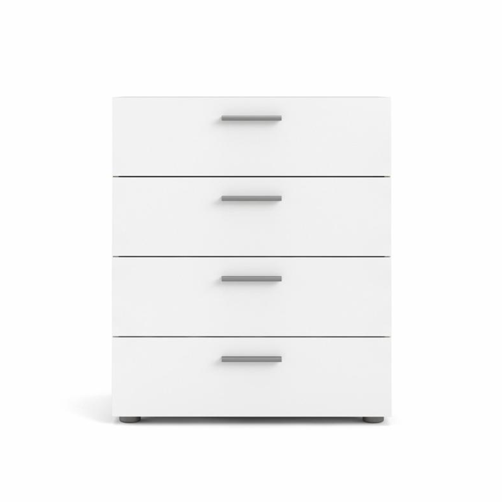 Cassettiera moderna "Pepe" in legno bianco e rovere 4 cassetti cm 70x40 82h