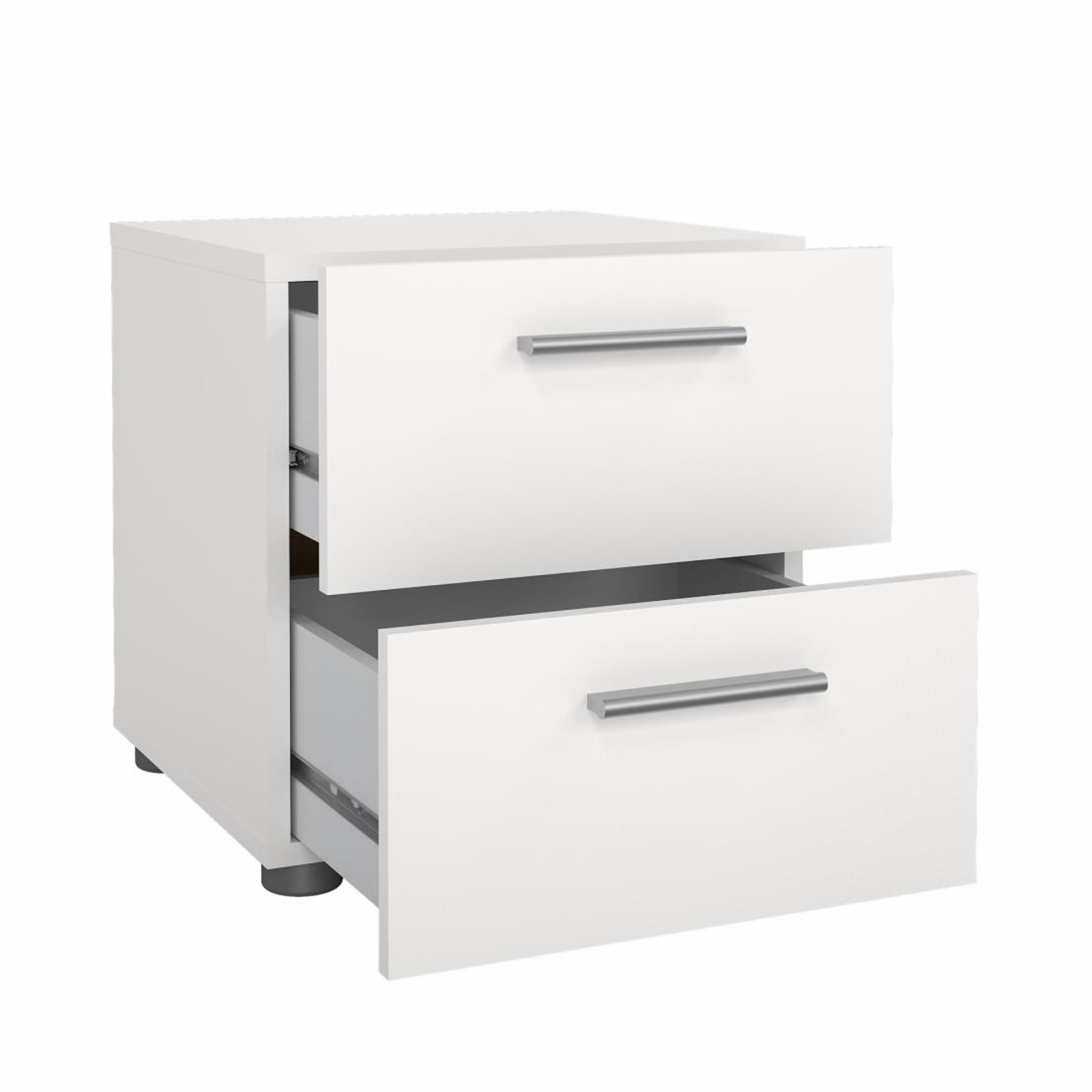 Comodino moderno in legno "Pepe" mobile da letto con 2 cassetti cm 40x40 42h