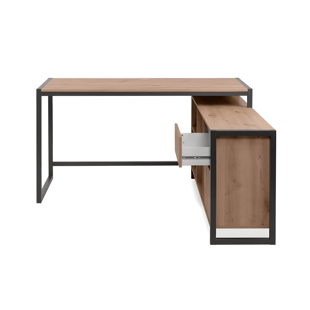 Scrivania moderna "Denver" angolare reversibile antracite quercia cm 142x139 75h - MondoViro
