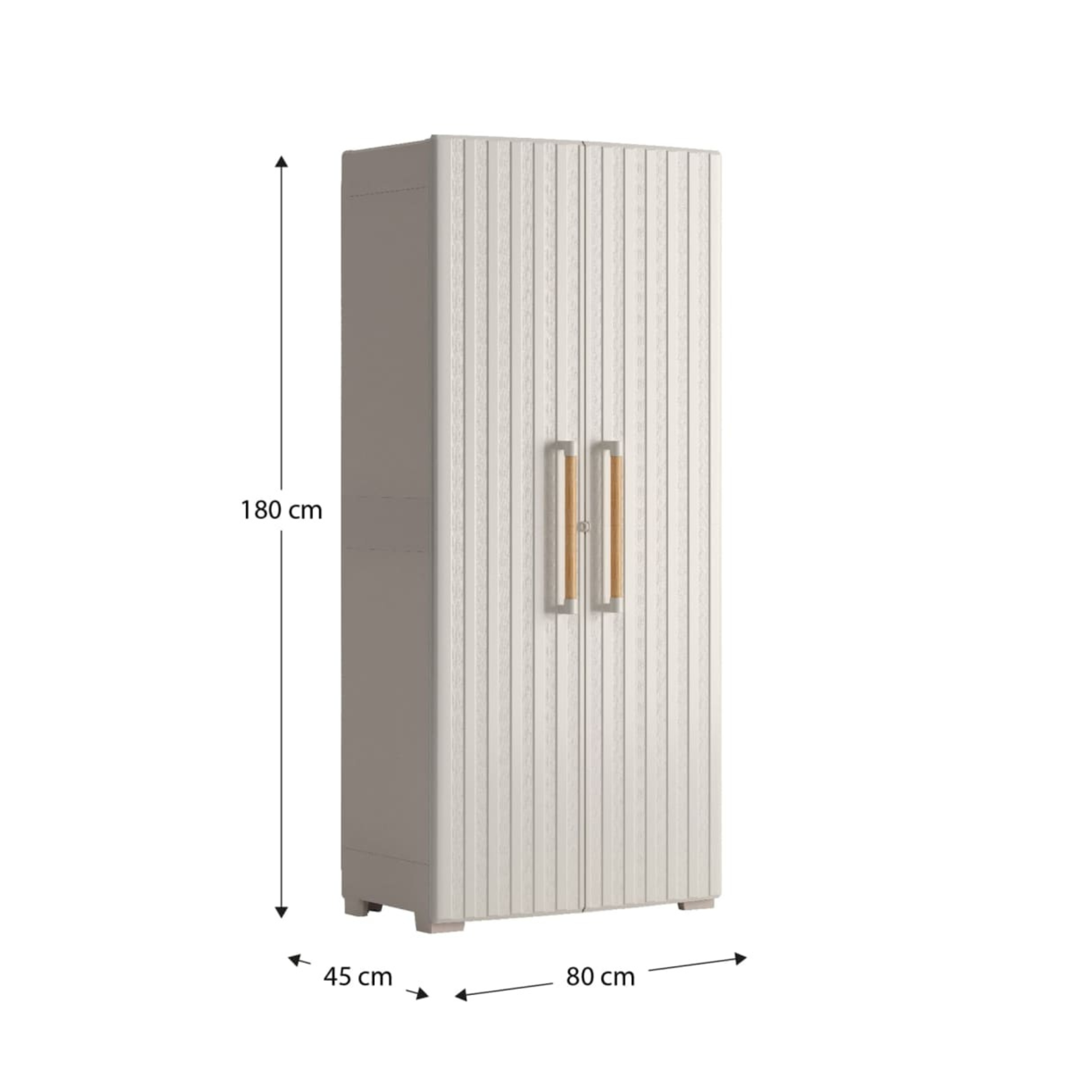 Armadio in resina da giardino "Groove" con ripiani interni e piedini rialzati