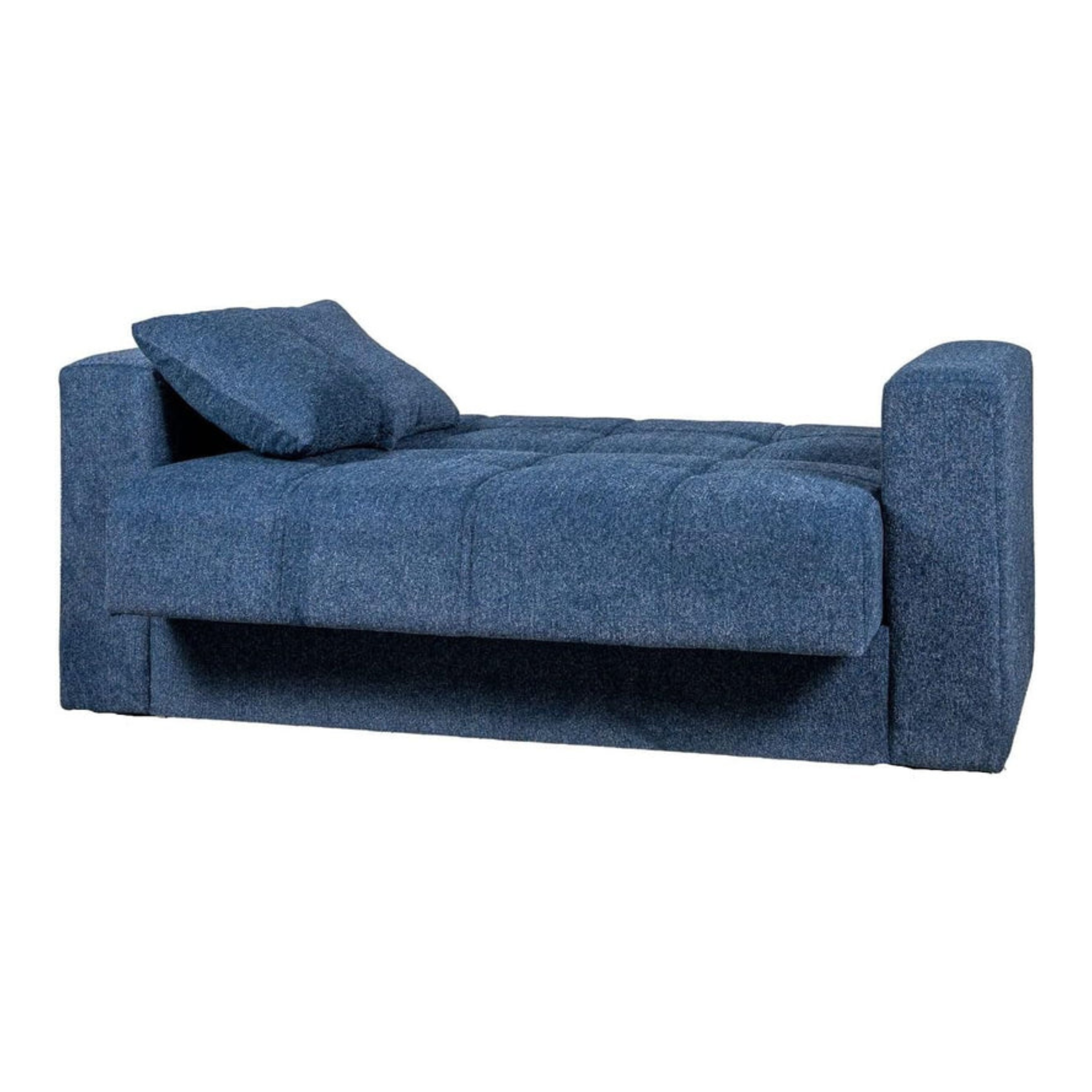 Divano 2 posti "Nora" prontoletto contenitore imbottito con cassettone in tessuto cm 155x80 87h