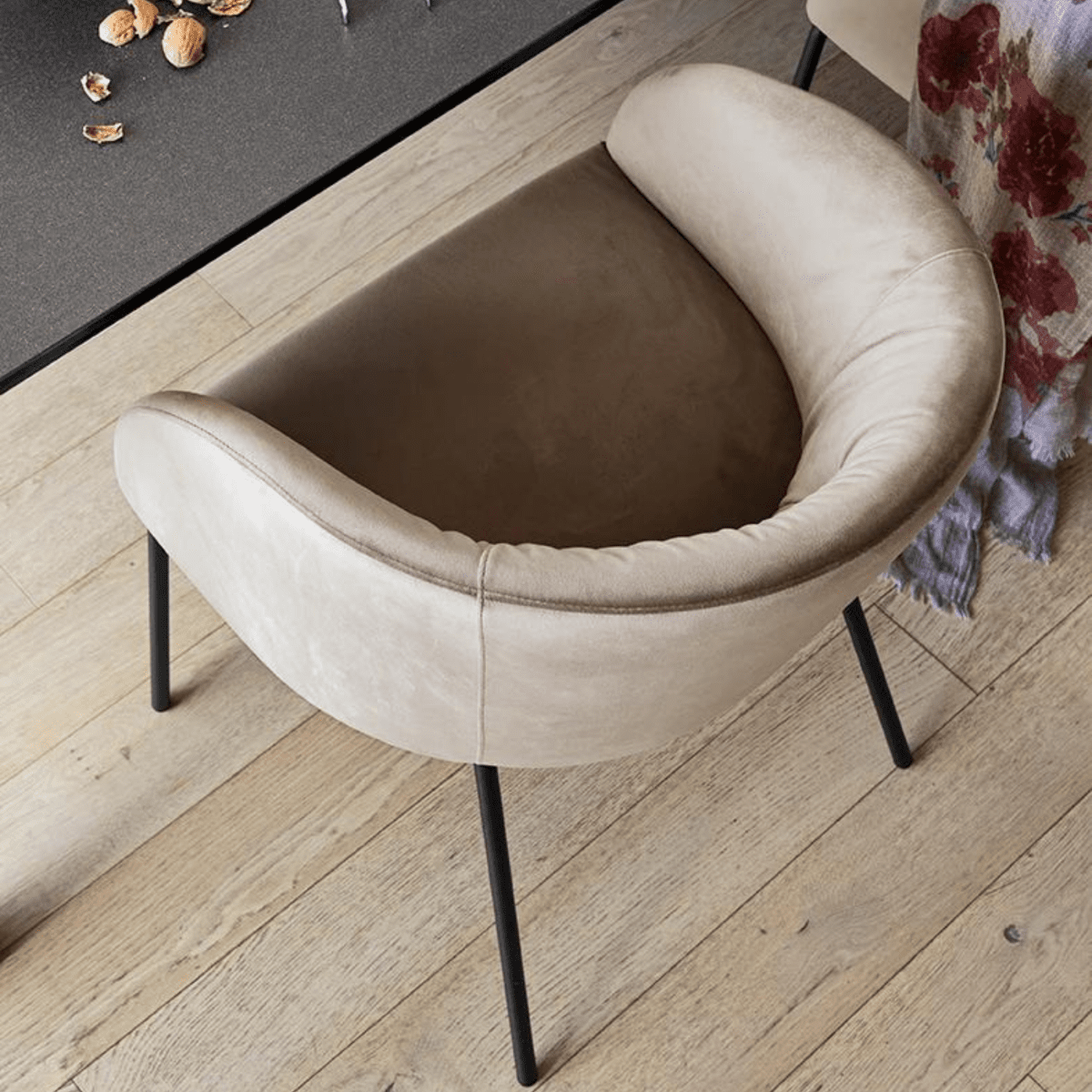 Sedia moderna da soggiorno "Rosie Soft" con seduta imbottita cm 55x59 79h - MondoViro