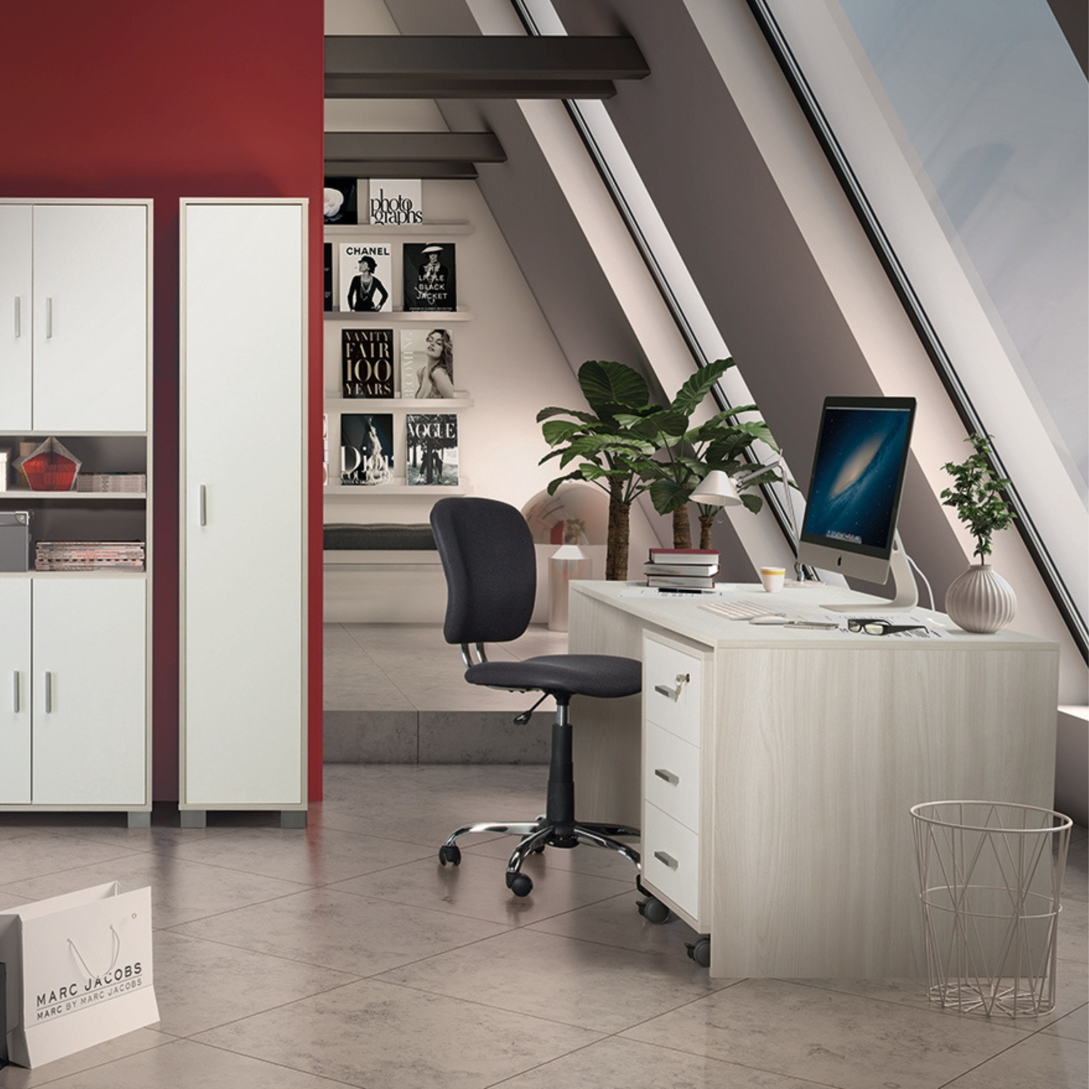 Scrivania in legno "Nuria" da ufficio vintage cm 150x73 73h