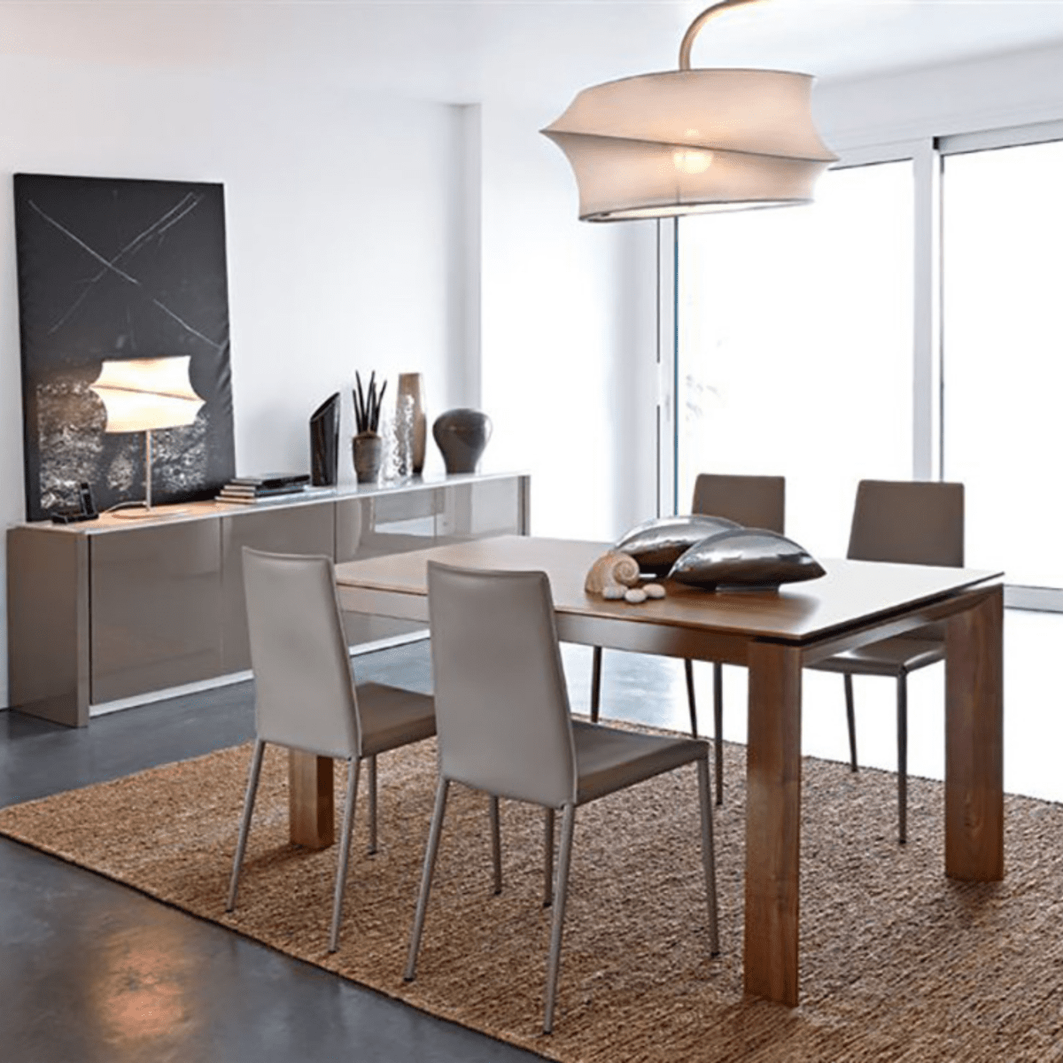 Set di sedie moderne da soggiorno "Boheme" rivestite in cuoio rigenerato cm 48x52 90h - MondoViro