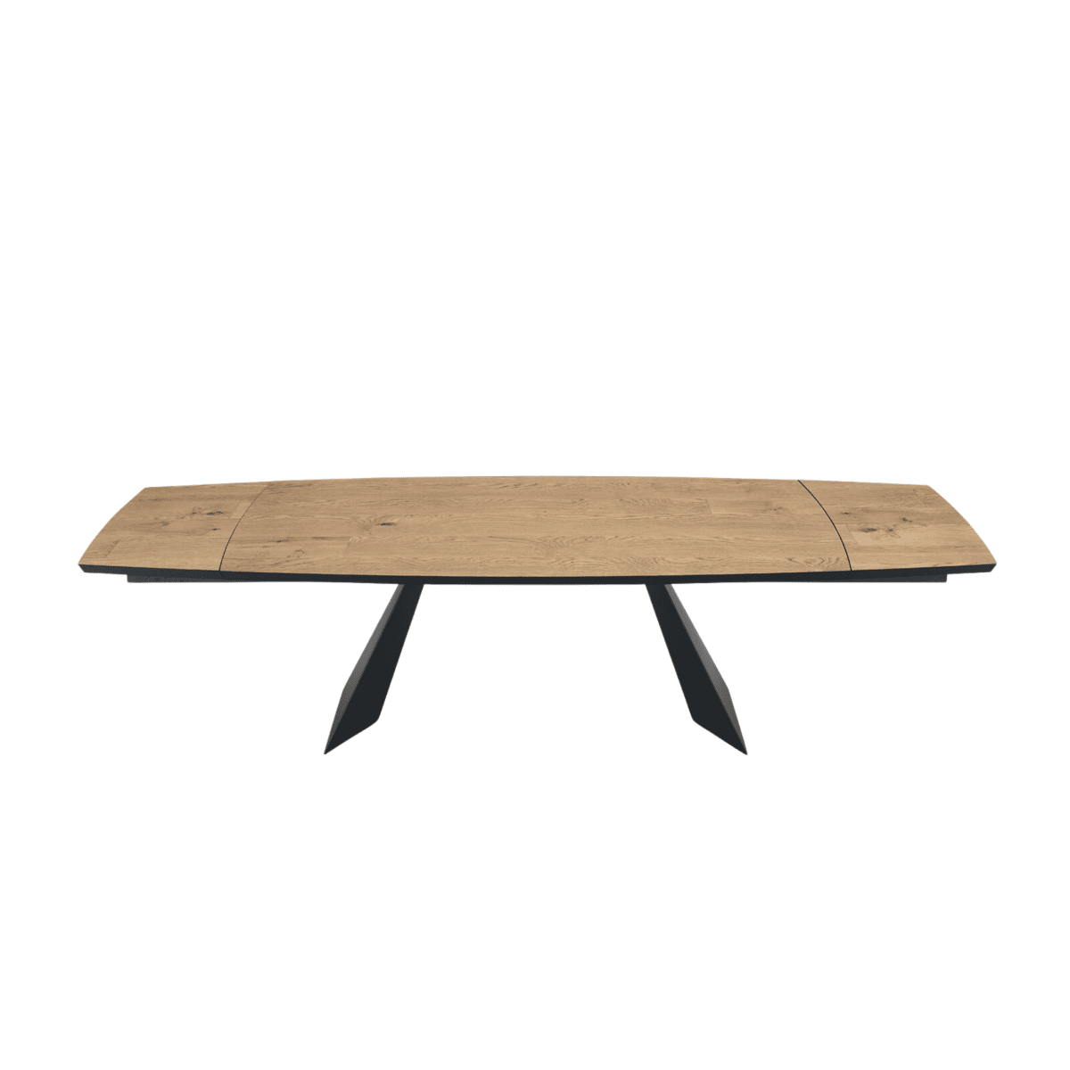 Tavolo allungabile moderno "Nora" con base in metallo e piano in rovere - MondoViro