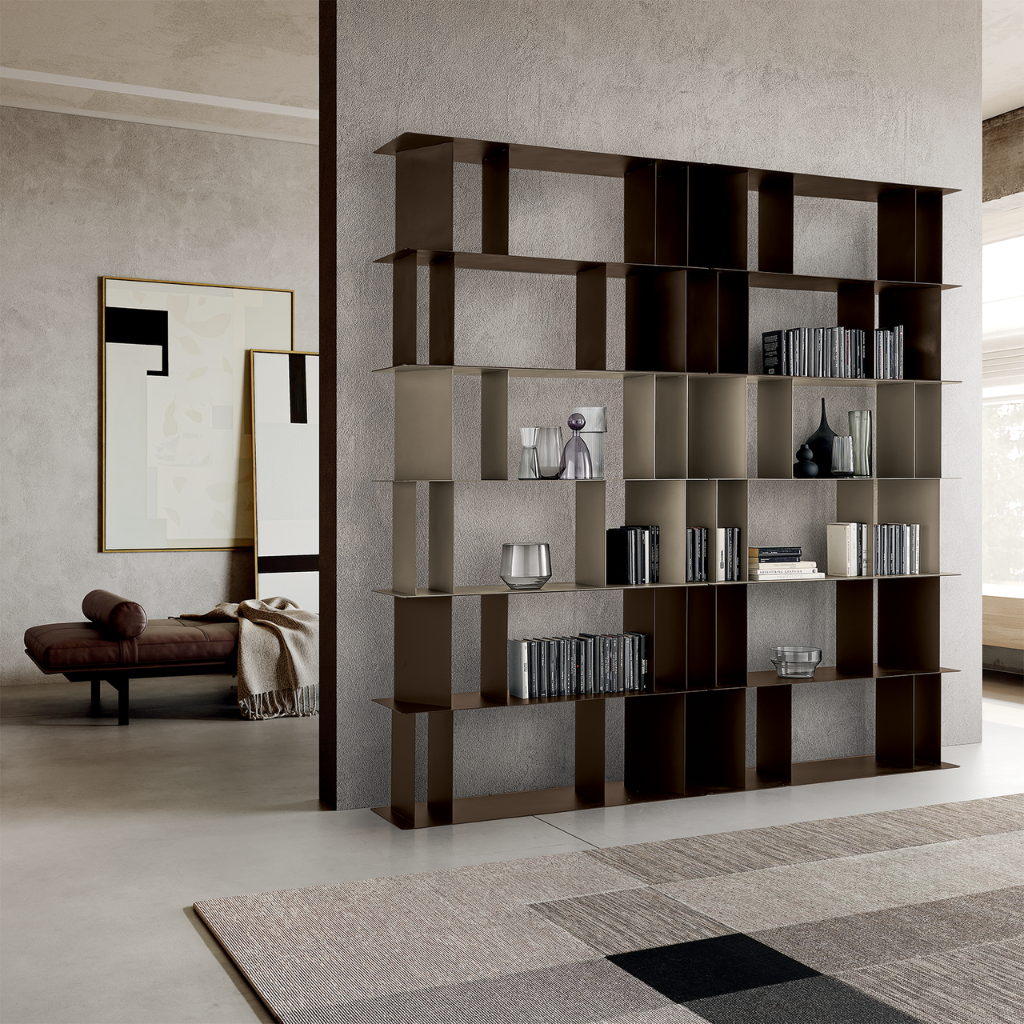 Libreria da tre ripiani "Bert" versatile e componibile in metallo cm 130x40 85h