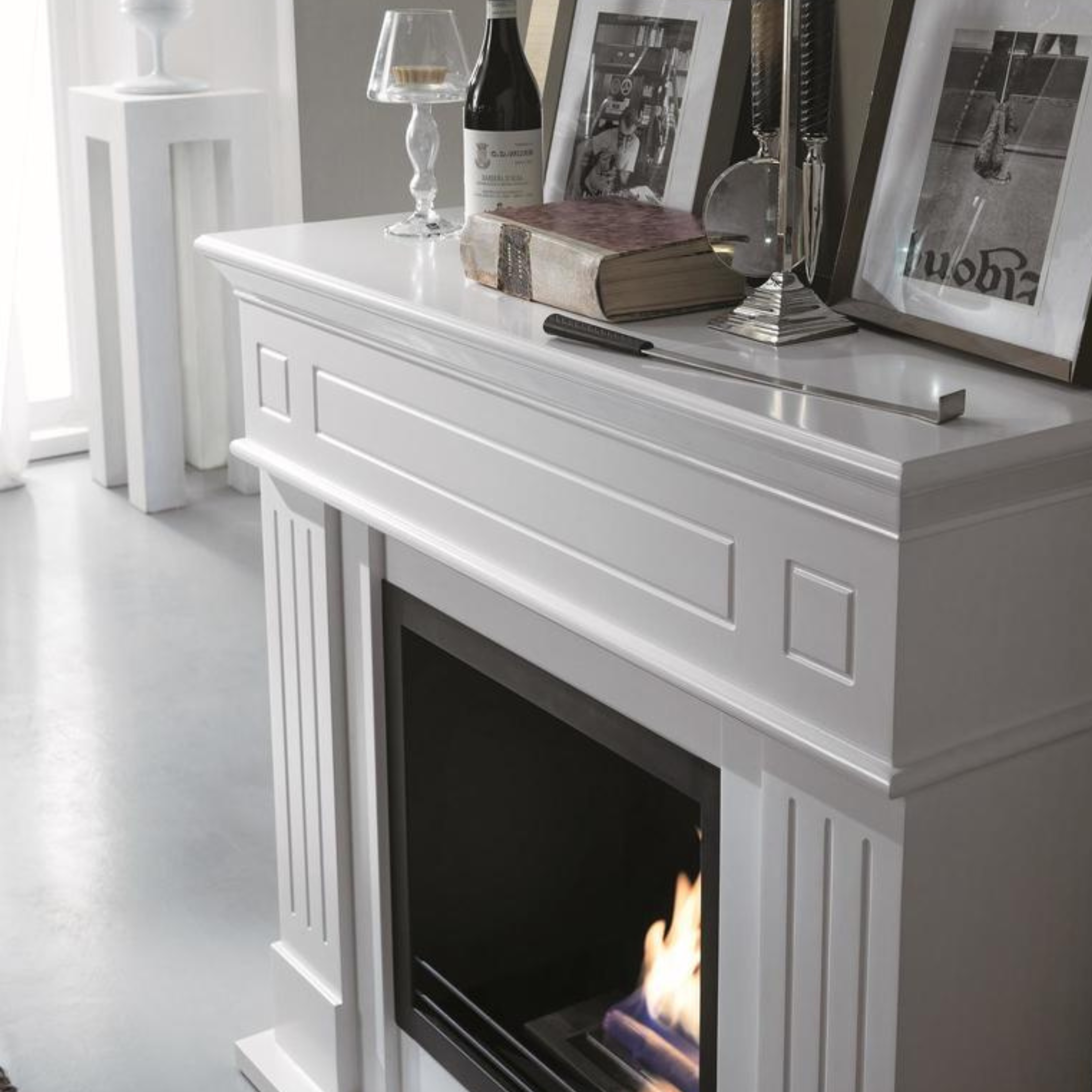 Caminetto bioetanolo "Amelia" da terra in metallo verniciato cm 102x37 110h