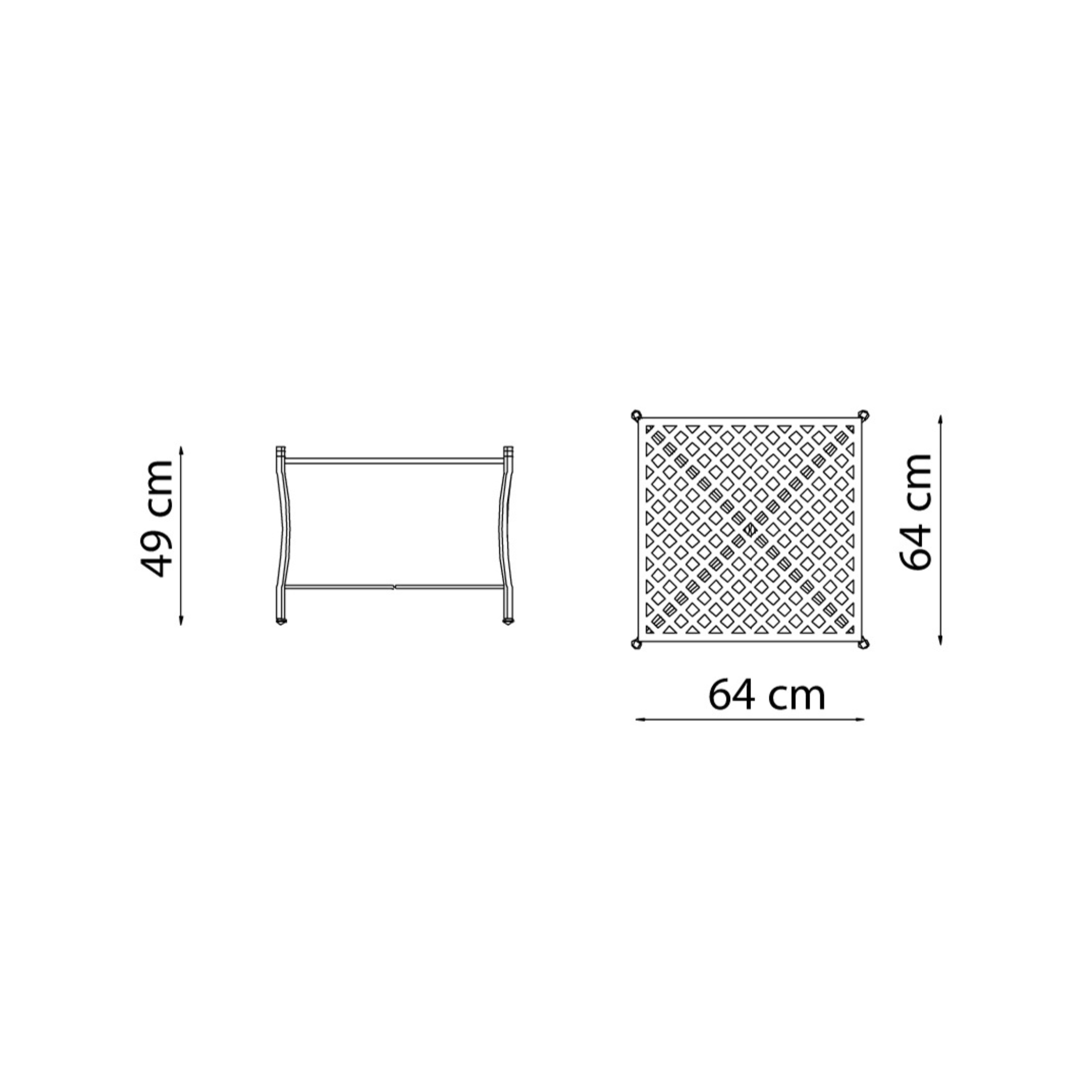 Tavolo basso in metallo "Springtime" tavolino da caffè per giardino cm 64x64 49h