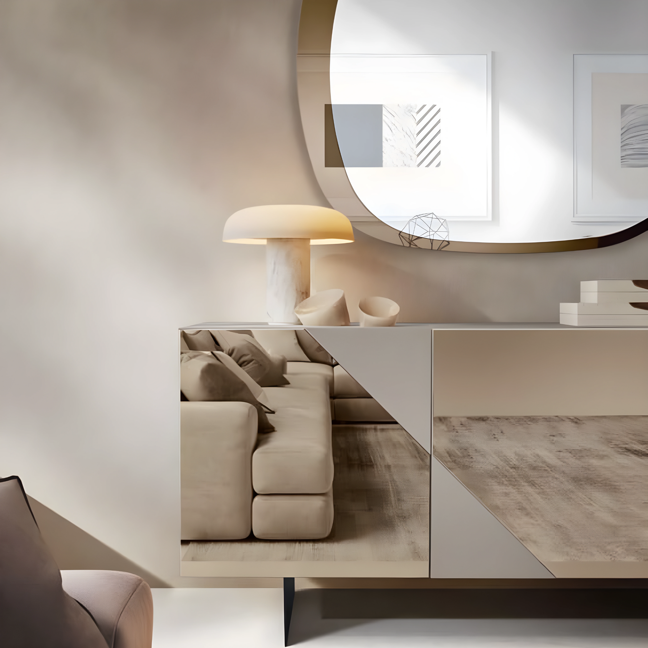 Madia 3 ante da ingresso moderna "Arte180" già assemblata ante specchiate cm 180x50 h80