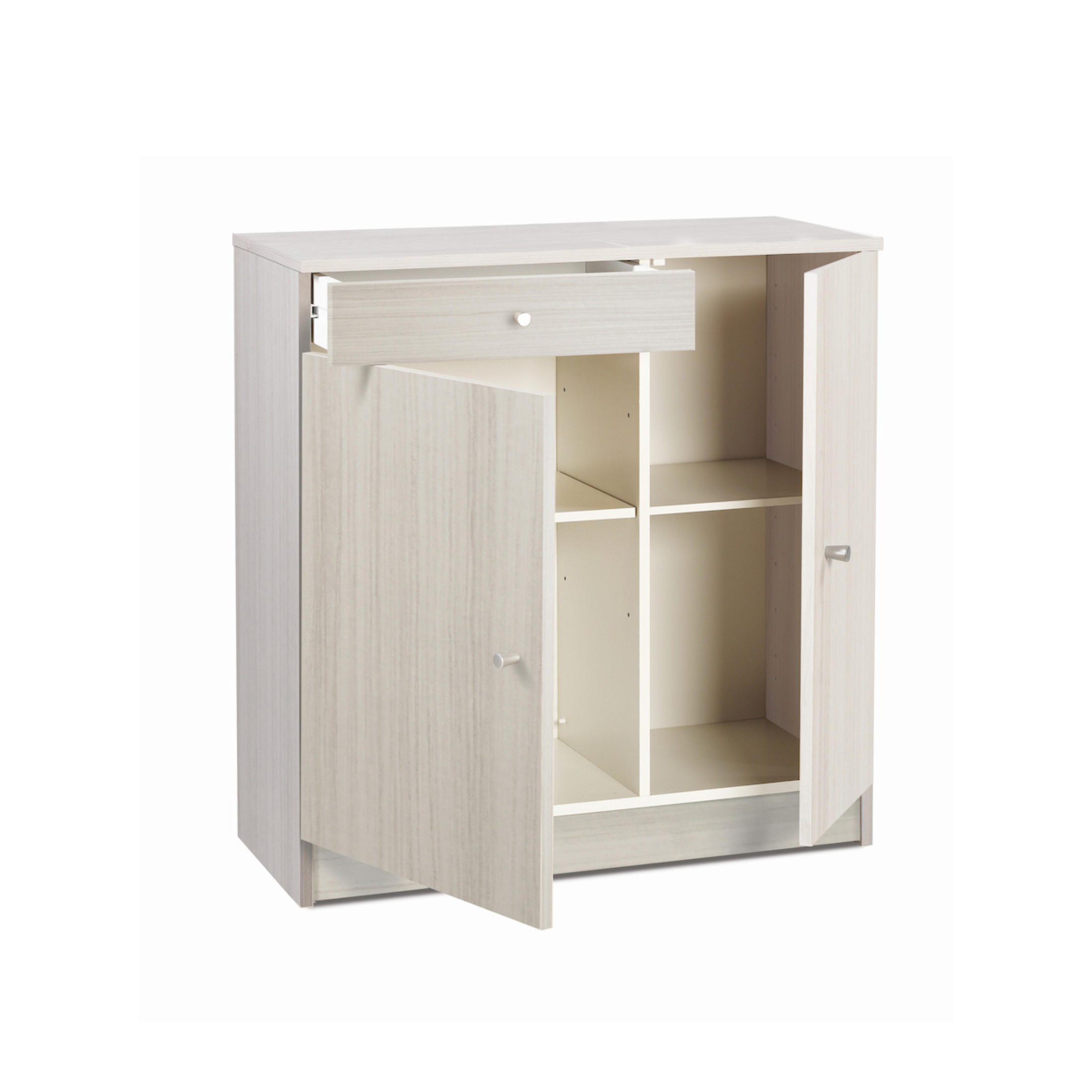 Mobile con 2 ante 1 cassetto in legno "Elisa" moderno da ingresso cm 77x34 80h