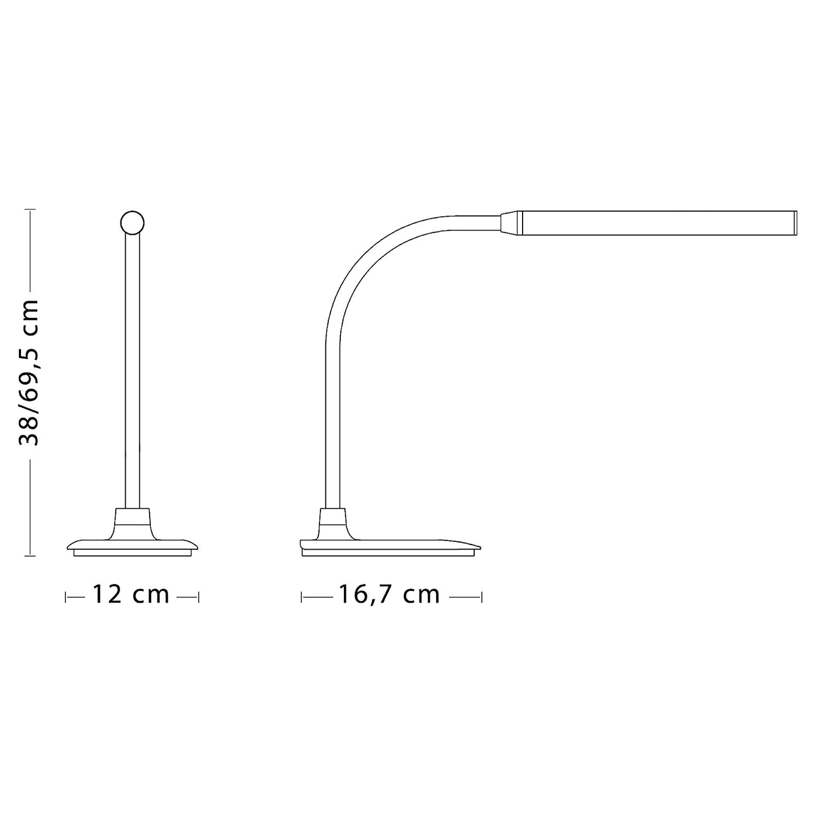 Lampada led da tavolo "Slim" in ABS 6 W accensione touch cm 17x12 70h