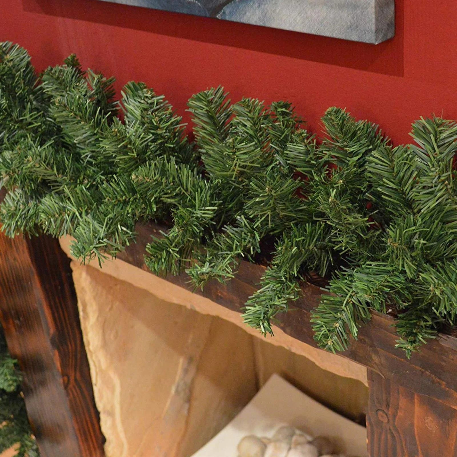 Ghirlanda natalizia in PVC di altissima Qualità, 500 cm decorazione realistica 380 Rami